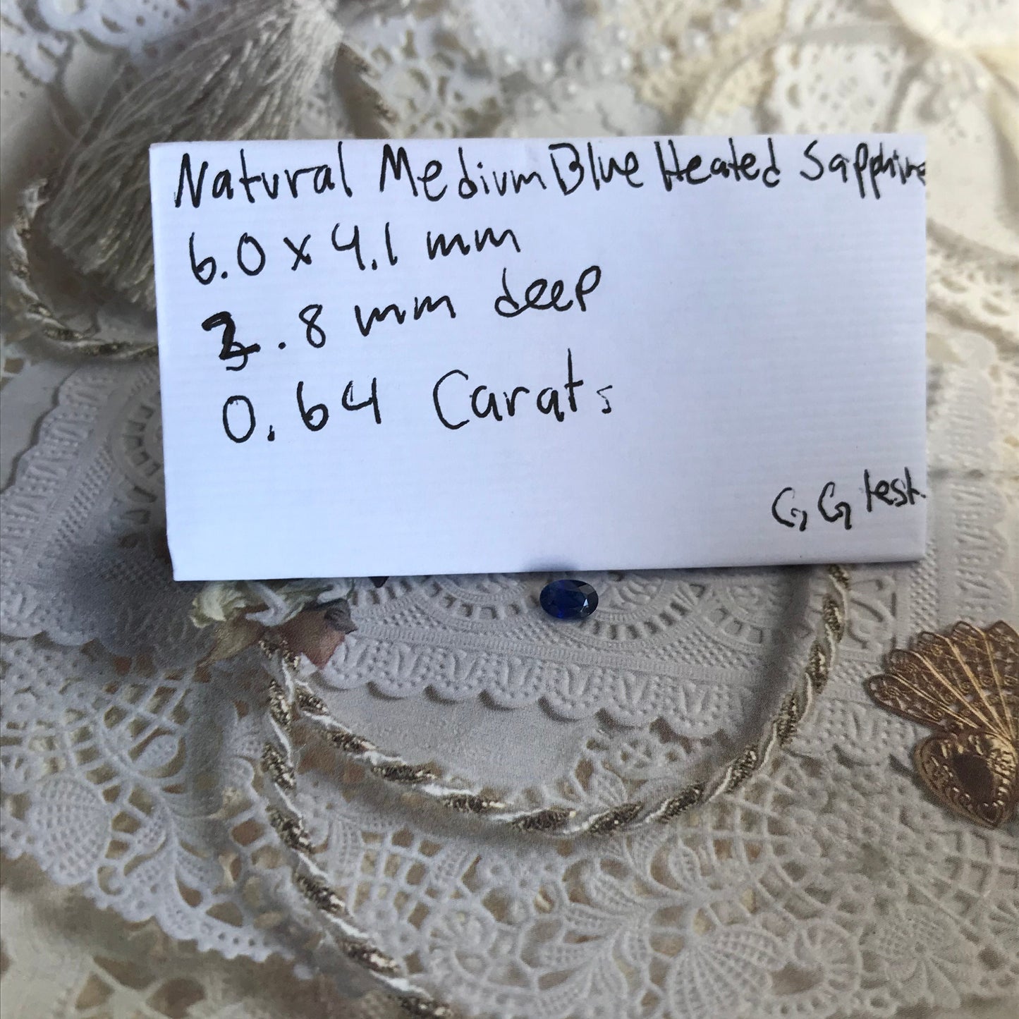 6x4mm Natural Blue Sapphire 0.64 Carat Oval Cut Heated Corundum, Unmounted Gem Faceted Loose Gemstone, US seller