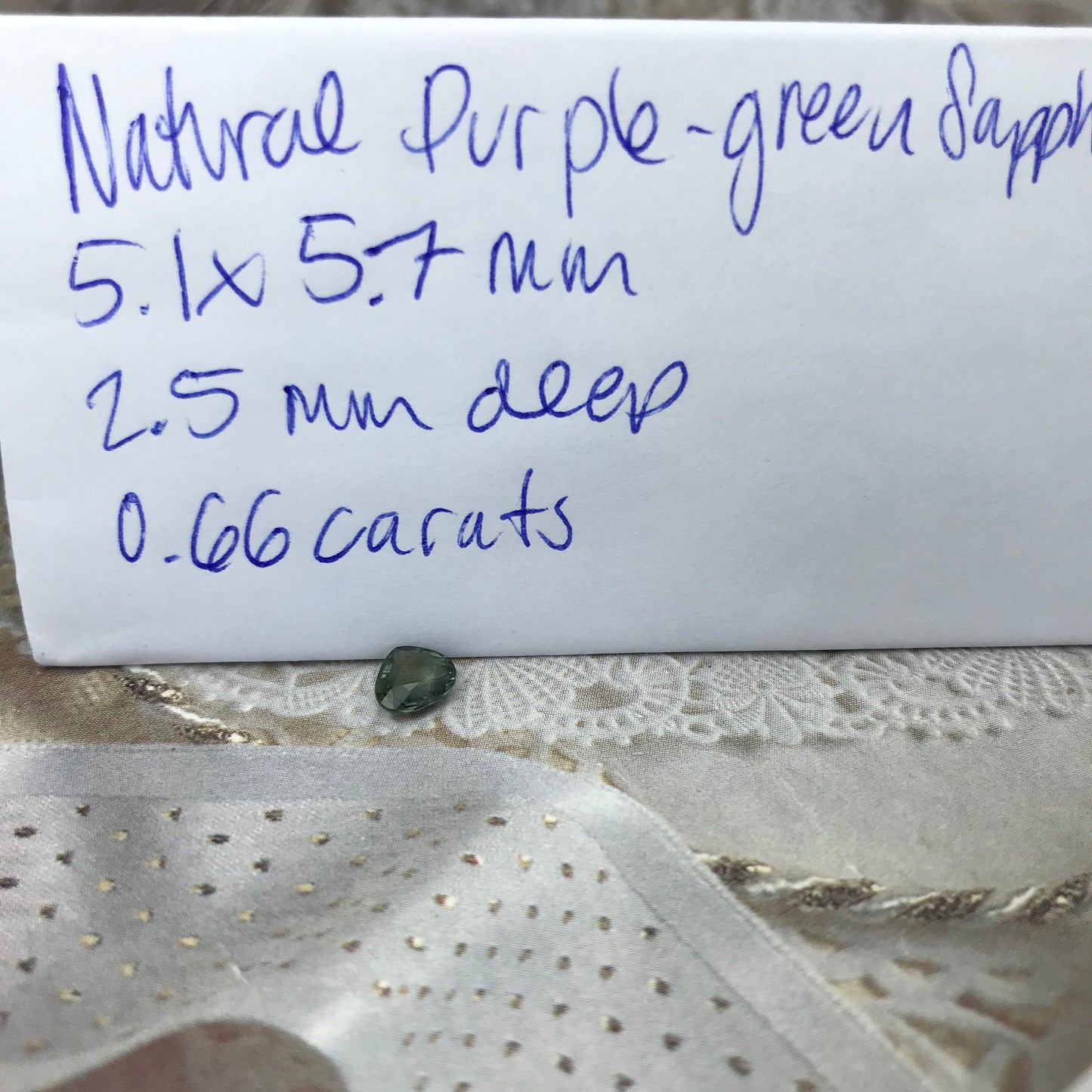 Color Change Natural Sapphire 5x5.7mm 0.66 Carat - Purple to Green Gemstone - Fat Pear Tear Drop Corundum Faceted Loose Unmounted