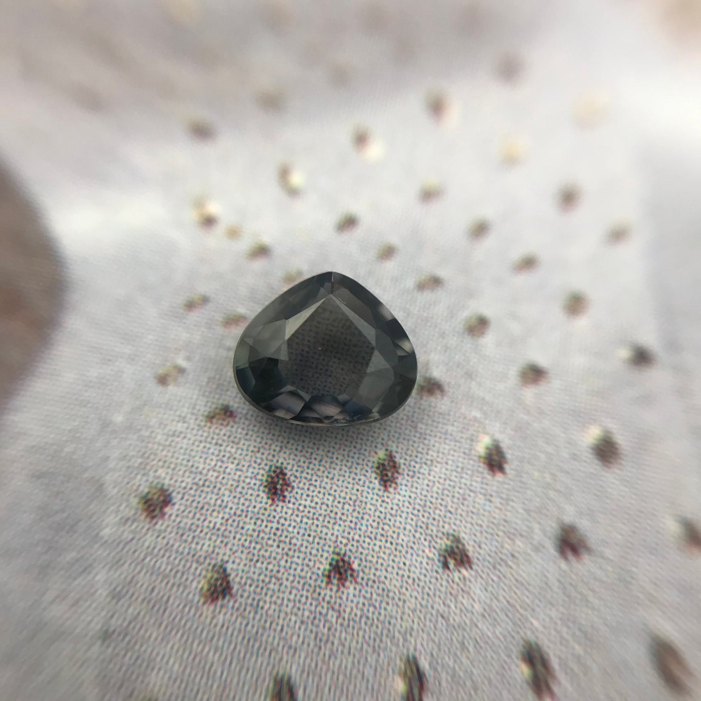 Color Change Natural Sapphire 5x5.7mm 0.66 Carat - Purple to Green Gemstone - Fat Pear Tear Drop Corundum Faceted Loose Unmounted