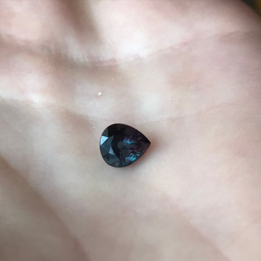 Natural Purple Blue Sapphire 1.16 carat 6.5 x 5.7 mm Pear Cut, Faceted Loose Gemstone Purple Violet Unmounted Gem