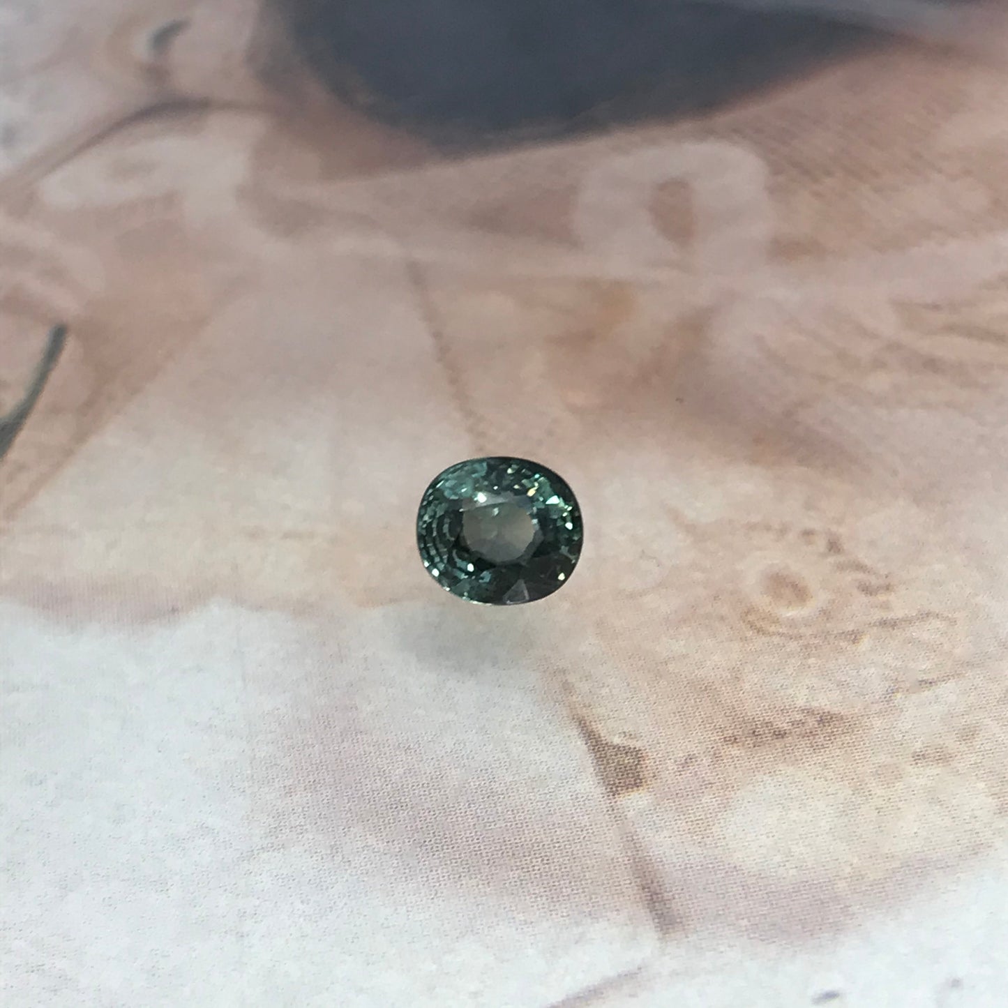 1.10 carat Natural Green Sapphire 5.7x5mm Oval Cut Faceted Loose Bluish Green Sapphire