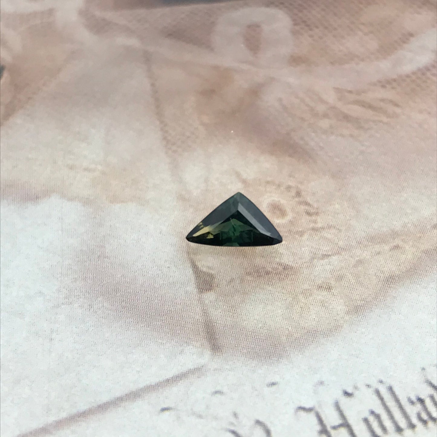 0.70 Carat Natural Sapphire 8x4.5mm - Green Blue Gemstone - Trillion Cut Corundum Gem Faceted Loose Unmounted