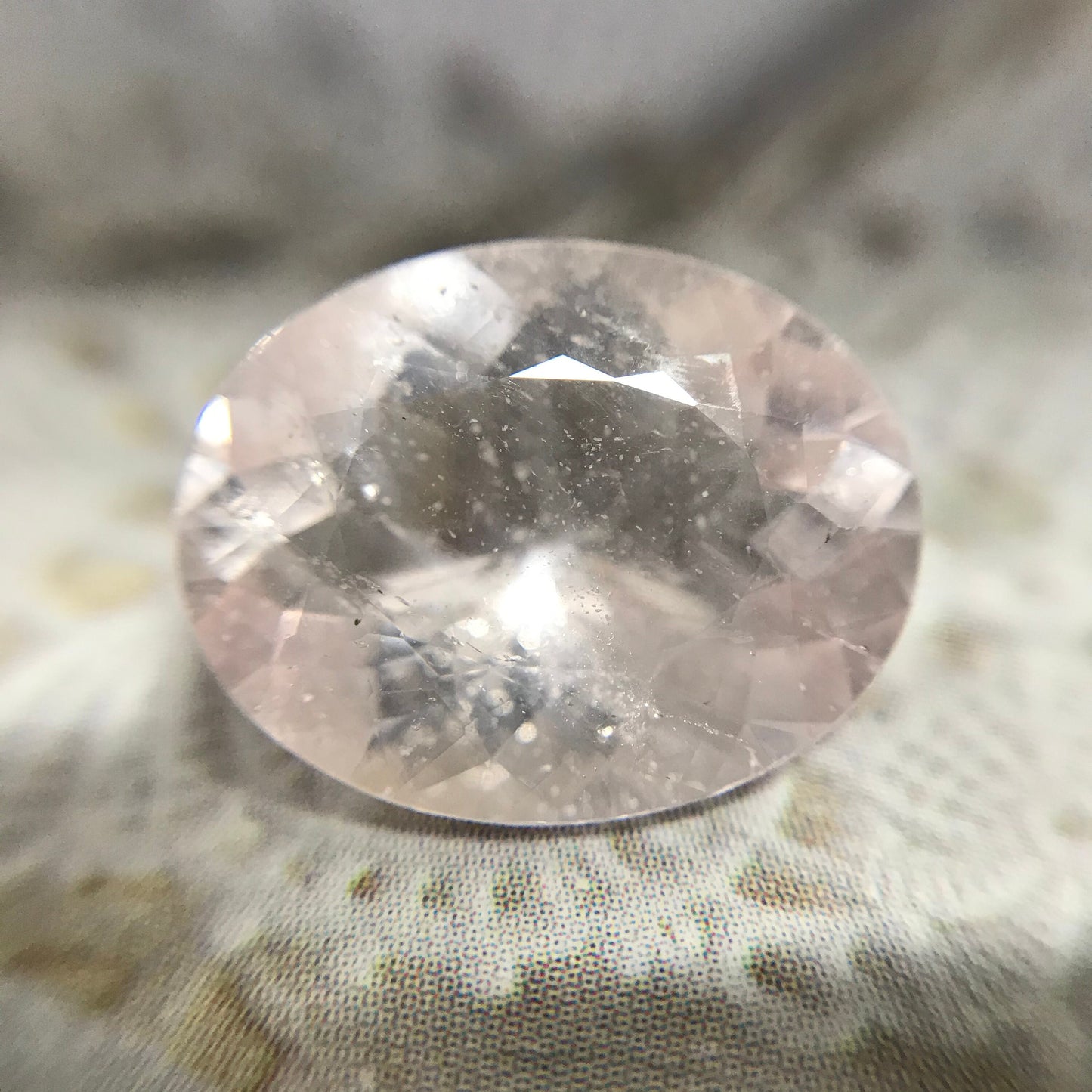 5.9 Ct Light Pink Morganite 14.4x11.5 mm Oval Cut, Unheated Pink Beryl, Faceted Loose Blush Stone