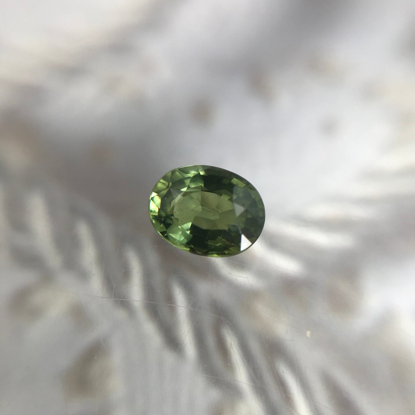 Natural Green Sapphire 5.4 x 4.1 Oval Cut 0.55 carat Corundum Faceted Loose Unmounted Gemstone Earth Mined Genuine Stone Yellowish Green