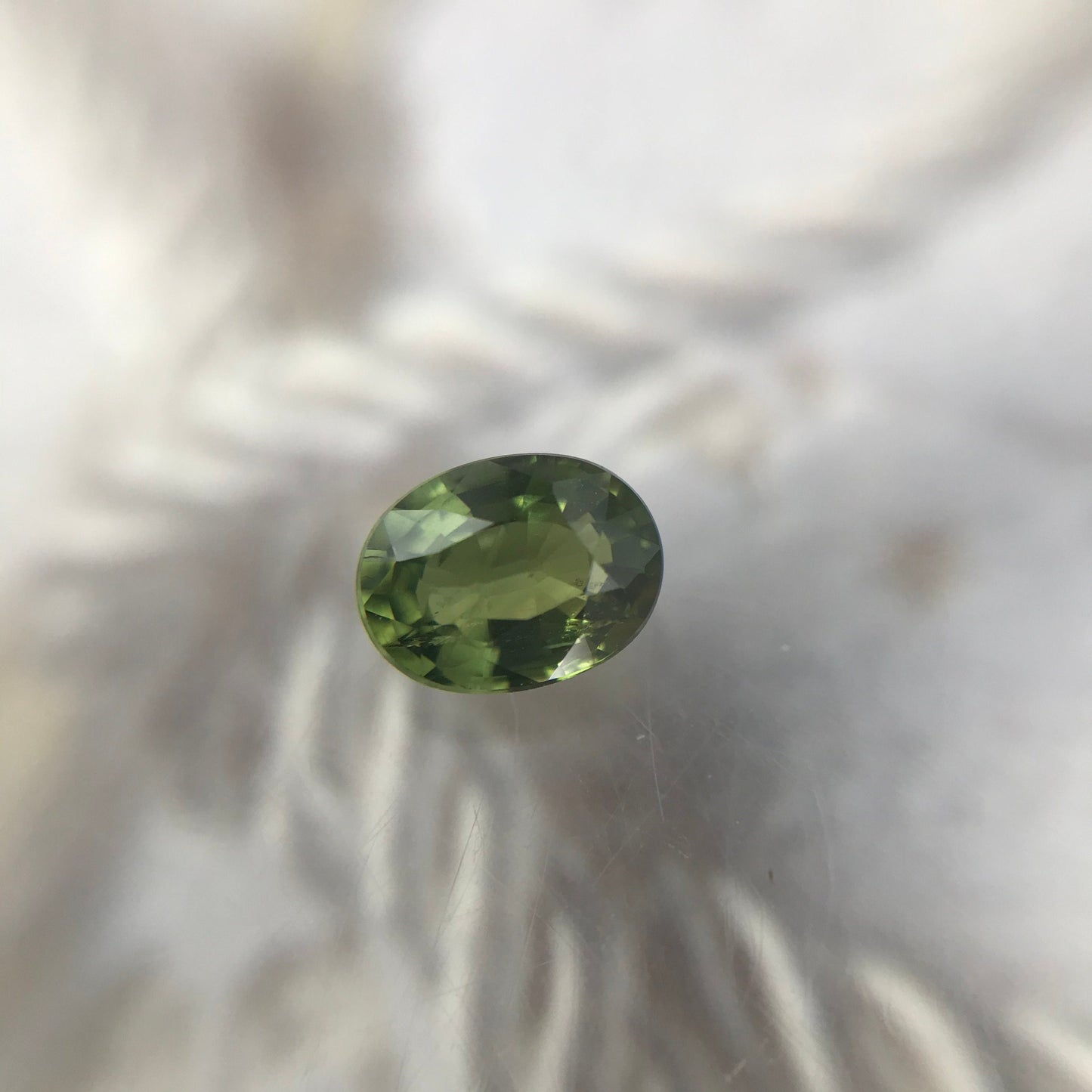 Natural Green Sapphire 5.4 x 4.1 Oval Cut 0.55 carat Corundum Faceted Loose Unmounted Gemstone Earth Mined Genuine Stone Yellowish Green