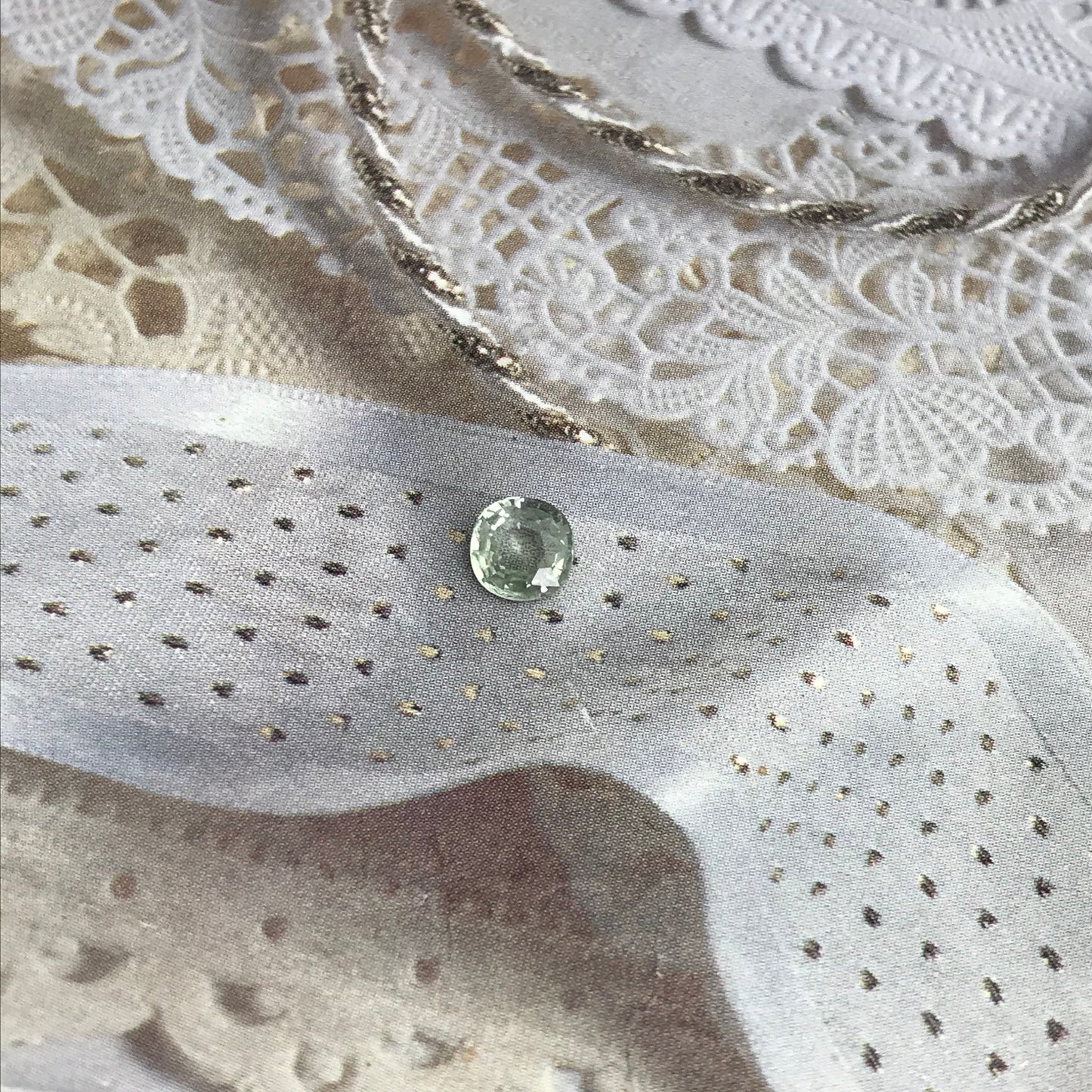 0.84 carat Natural Light Green Sapphire 5.5mm Cushion Cut, Loose Gem Unmounted Gemstone Faceted Stone Bluish Green Sapphire