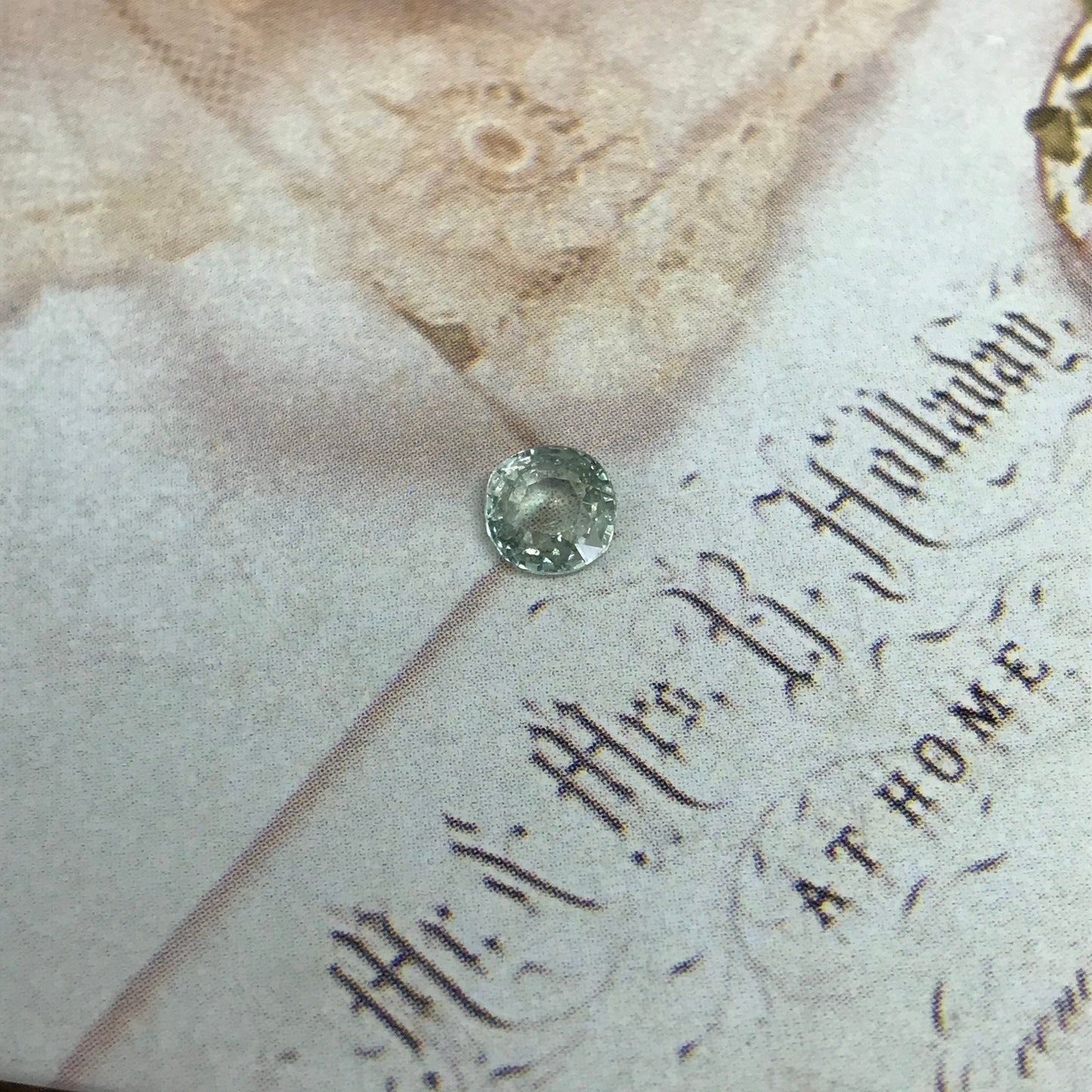 0.84 carat Natural Light Green Sapphire 5.5mm Cushion Cut, Loose Gem Unmounted Gemstone Faceted Stone Bluish Green Sapphire