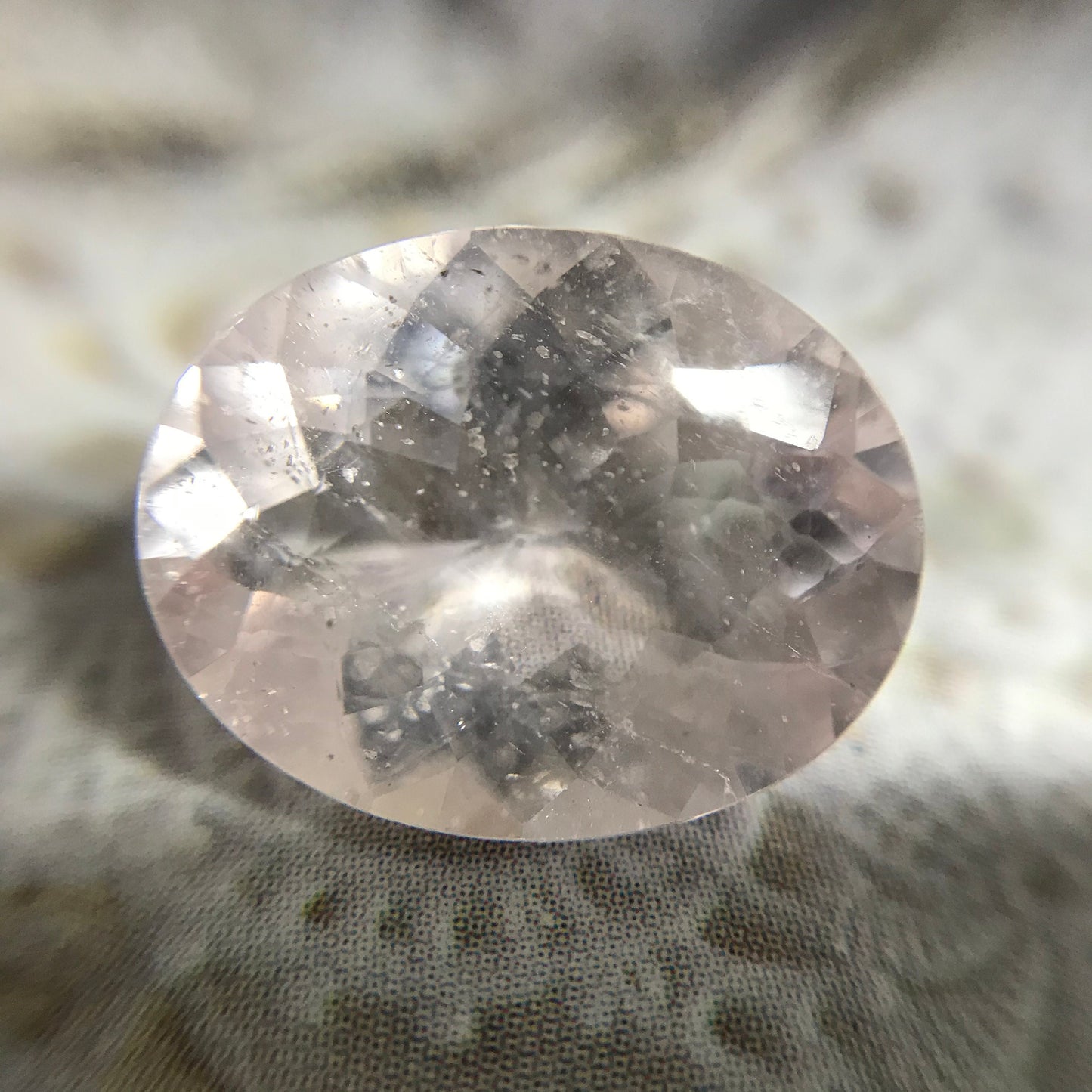 5.9 Ct Light Pink Morganite 14.4x11.5 mm Oval Cut, Unheated Pink Beryl, Faceted Loose Blush Stone