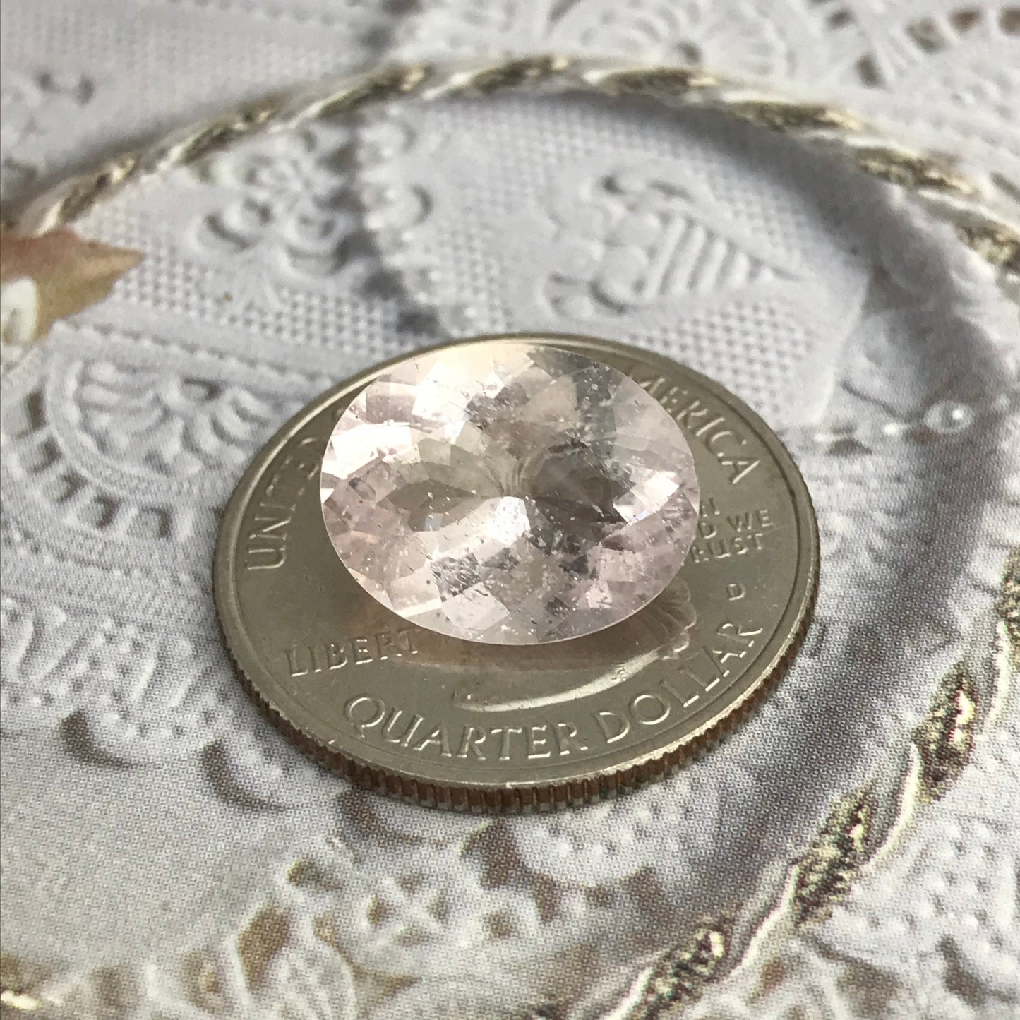 5.9 Ct Light Pink Morganite 14.4x11.5 mm Oval Cut, Unheated Pink Beryl, Faceted Loose Blush Stone