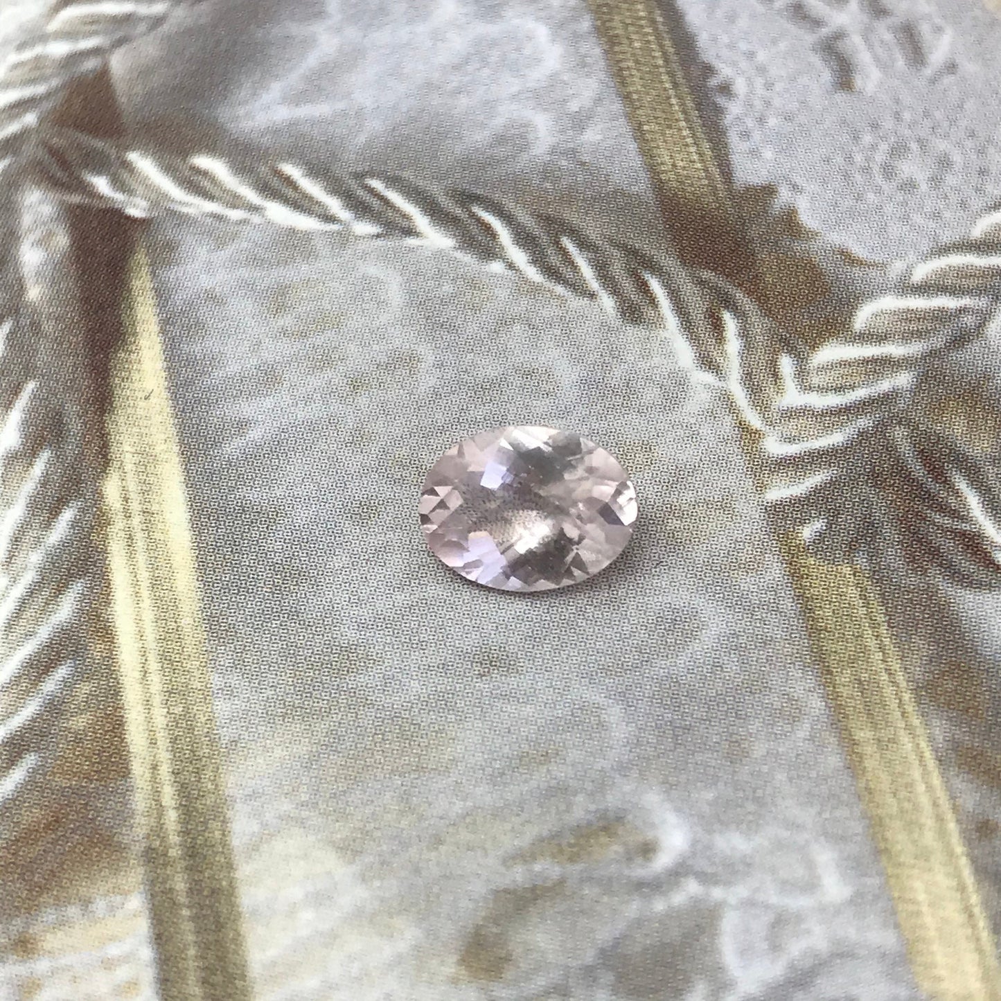 8x6mm Morganite 1.11 Carat Oval Checkerboard Cut Peachy Pink Color Beryl For Engagement Ring Faceted Loose