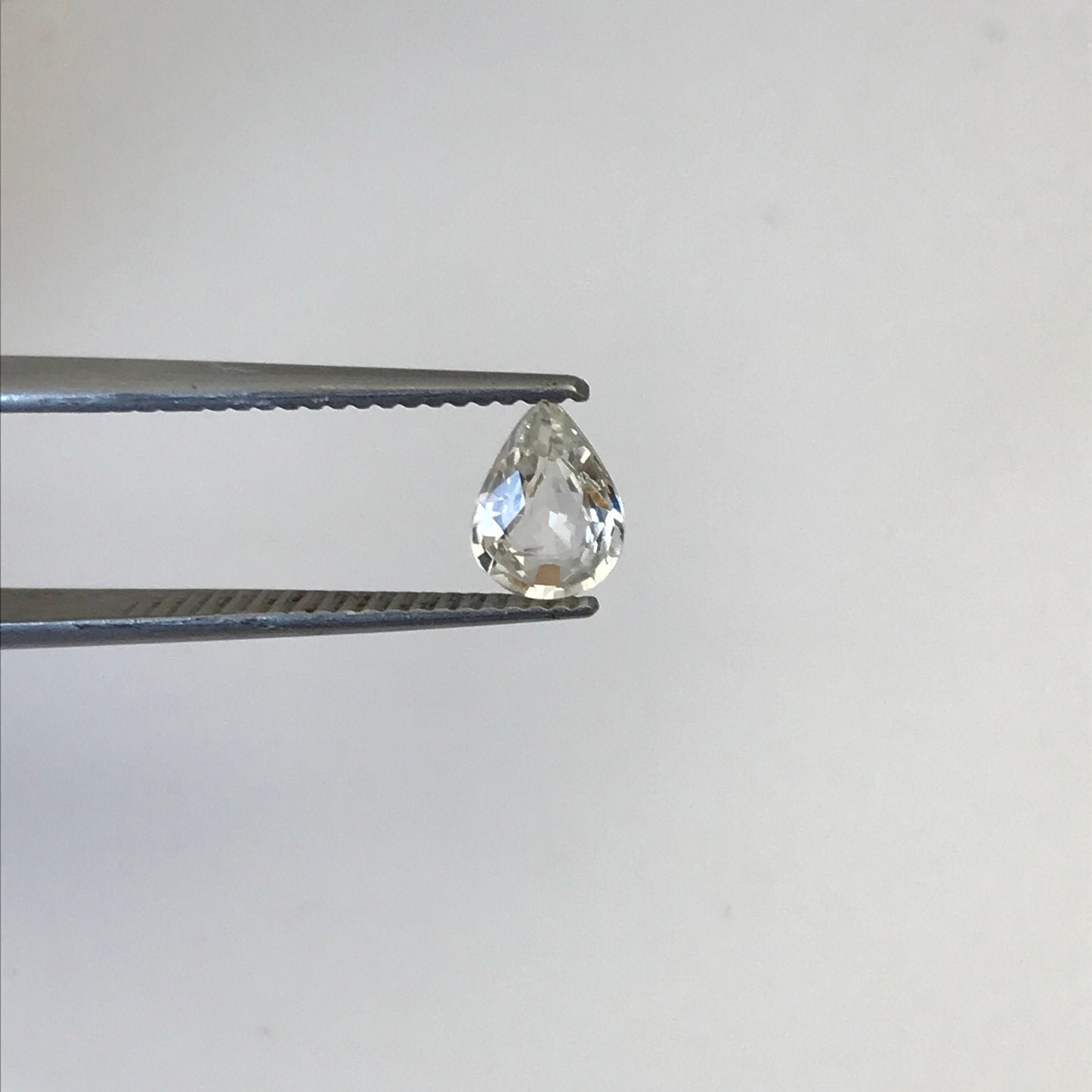 Natural Colorless Sapphire 0.77 carat 7x5 mm Pear Cut, Madagascar Light Yellow Sapphire, Almost White Sapphire, Faceted Loose Gems