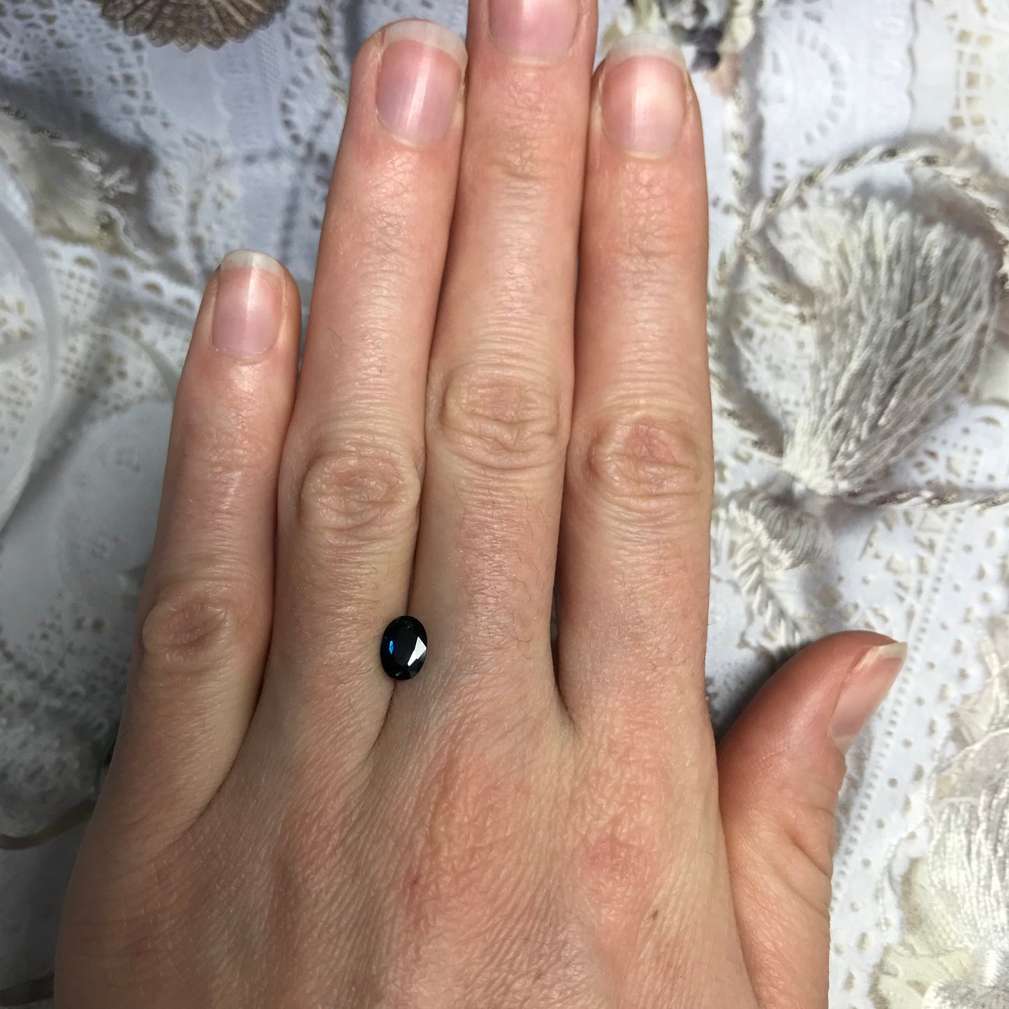 7x5mm Natural Deep Blue Sapphire Oval 0.92 carat, Reclaimed Gem, Faceted Loose Greenish Blue Sapphire, Heated, Ethically Sourced Gemstone ct