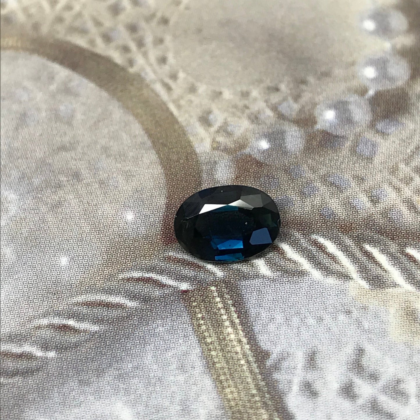 7x5mm Natural Deep Blue Sapphire Oval 0.92 carat, Reclaimed Gem, Faceted Loose Greenish Blue Sapphire, Heated, Ethically Sourced Gemstone ct
