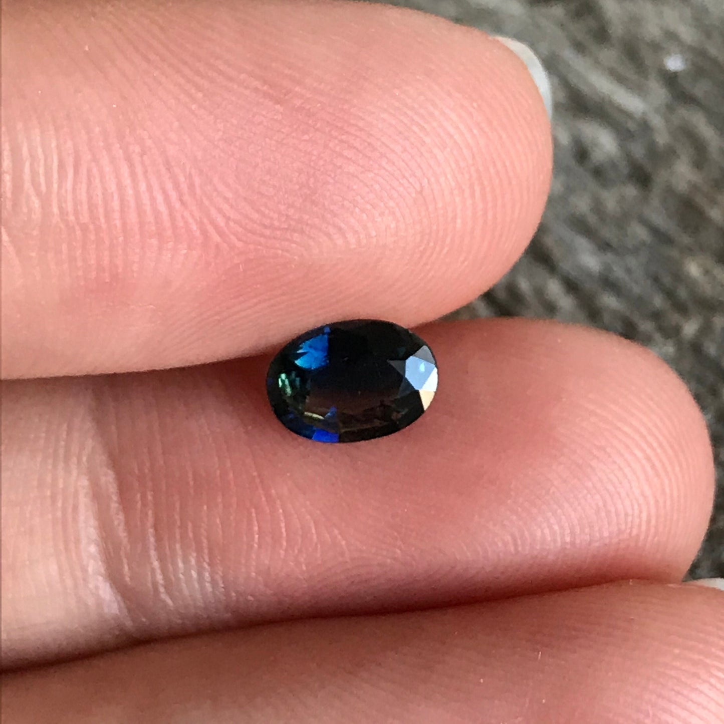 7x5mm Natural Deep Blue Sapphire Oval 0.92 carat, Reclaimed Gem, Faceted Loose Greenish Blue Sapphire, Heated, Ethically Sourced Gemstone ct