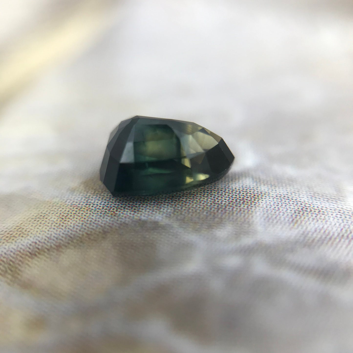Natural Sapphire 6.5 x4.7 mm Fancy Shield Cut 0.96 Carats Faceted Loose Unmounted Gemstone Dark Blue Green Yellow Parti Sapphire