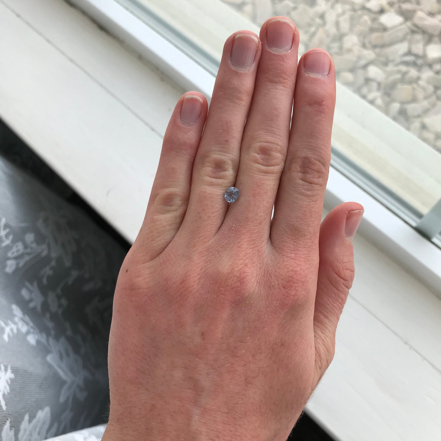 Natural Ice Blue Sapphire 5.8x5mm Oval 0.94 Carat Loose Faceted Corundum Unmounted Gemstone Earth Mined Gem Light Purplish Blue Sapphire