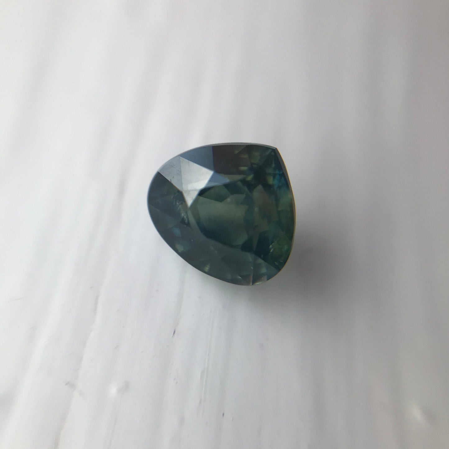 Natural Sapphire 6.6x7.2mm Fat Pear Cut 2 carat Bluish Green Corundum Faceted Loose Unmounted Gemstone Earth Mined Genuine Stone