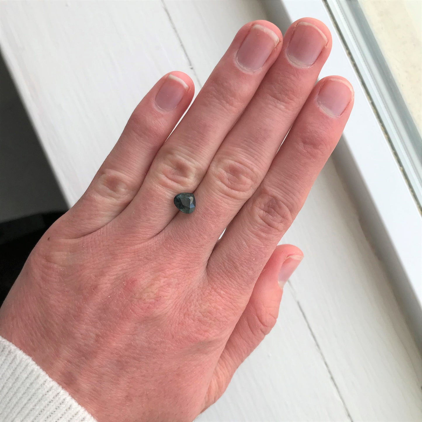 Natural Sapphire 6.6x7.2mm Fat Pear Cut 2 carat Bluish Green Corundum Faceted Loose Unmounted Gemstone Earth Mined Genuine Stone