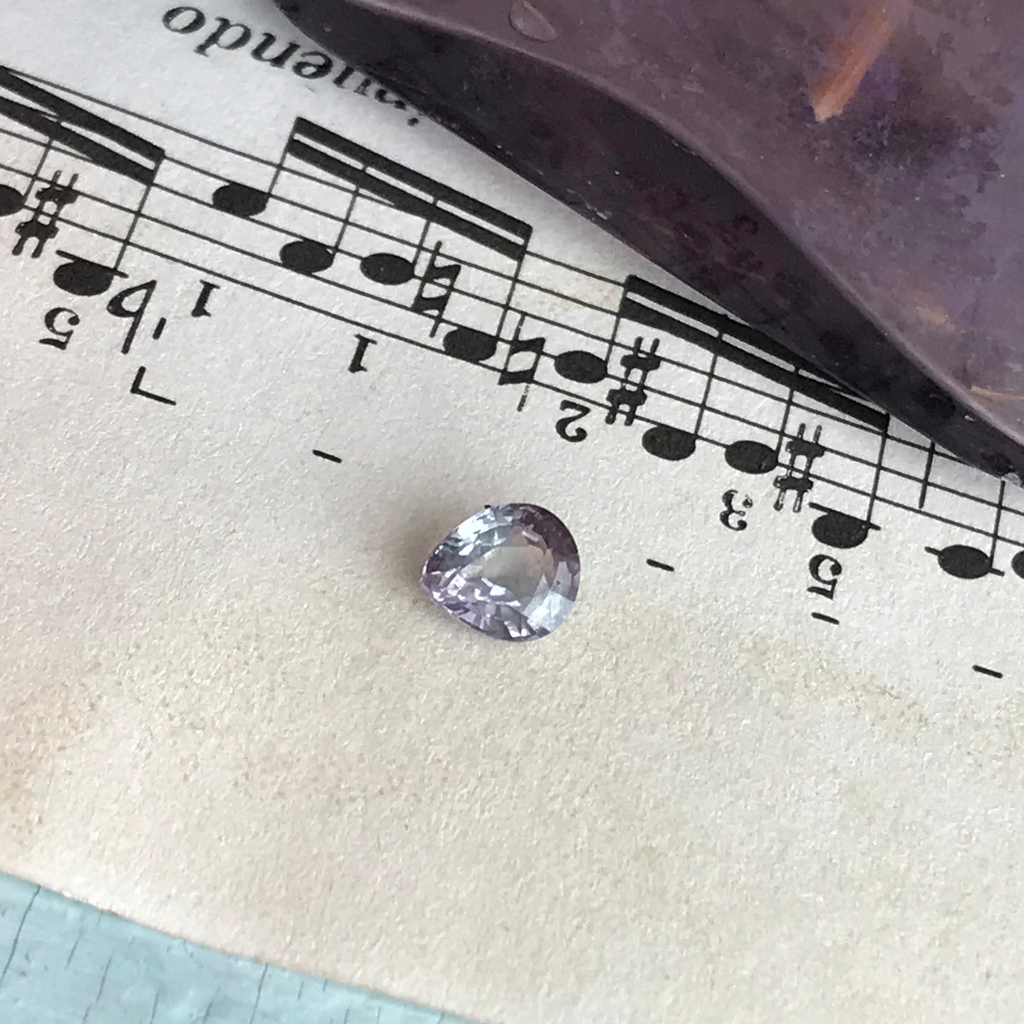 Bi-Color Natural Sapphire 6.2x5.3 mm 1 Carat - Green Purple Sapphire Loose Gemstone - Pear Corundum Gem Faceted Unmounted