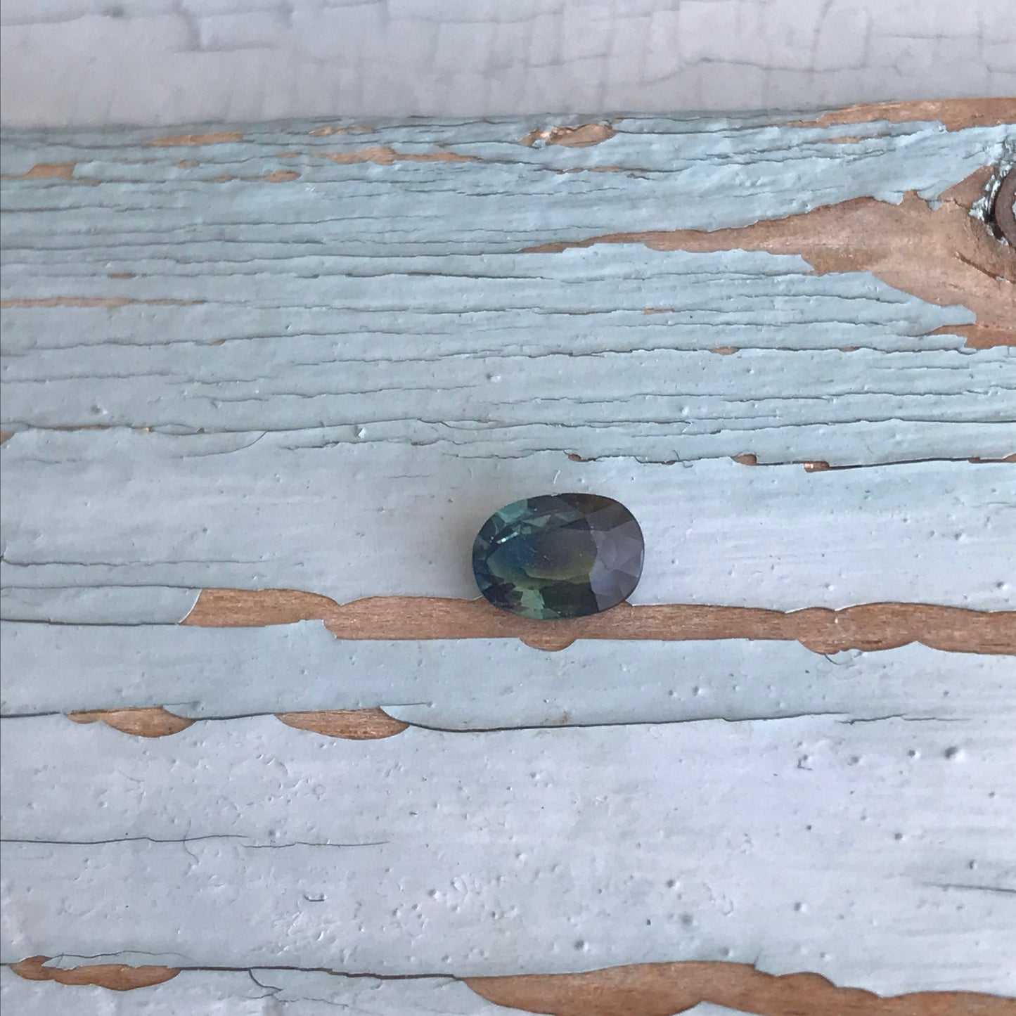 Natural Bi-Color Sapphire 6.4x4.6mm Oval 0.76 Carat Corundum Faceted Loose Unmounted Gemstone Earth Mined Gem - US Seller - Peacock Sapphire