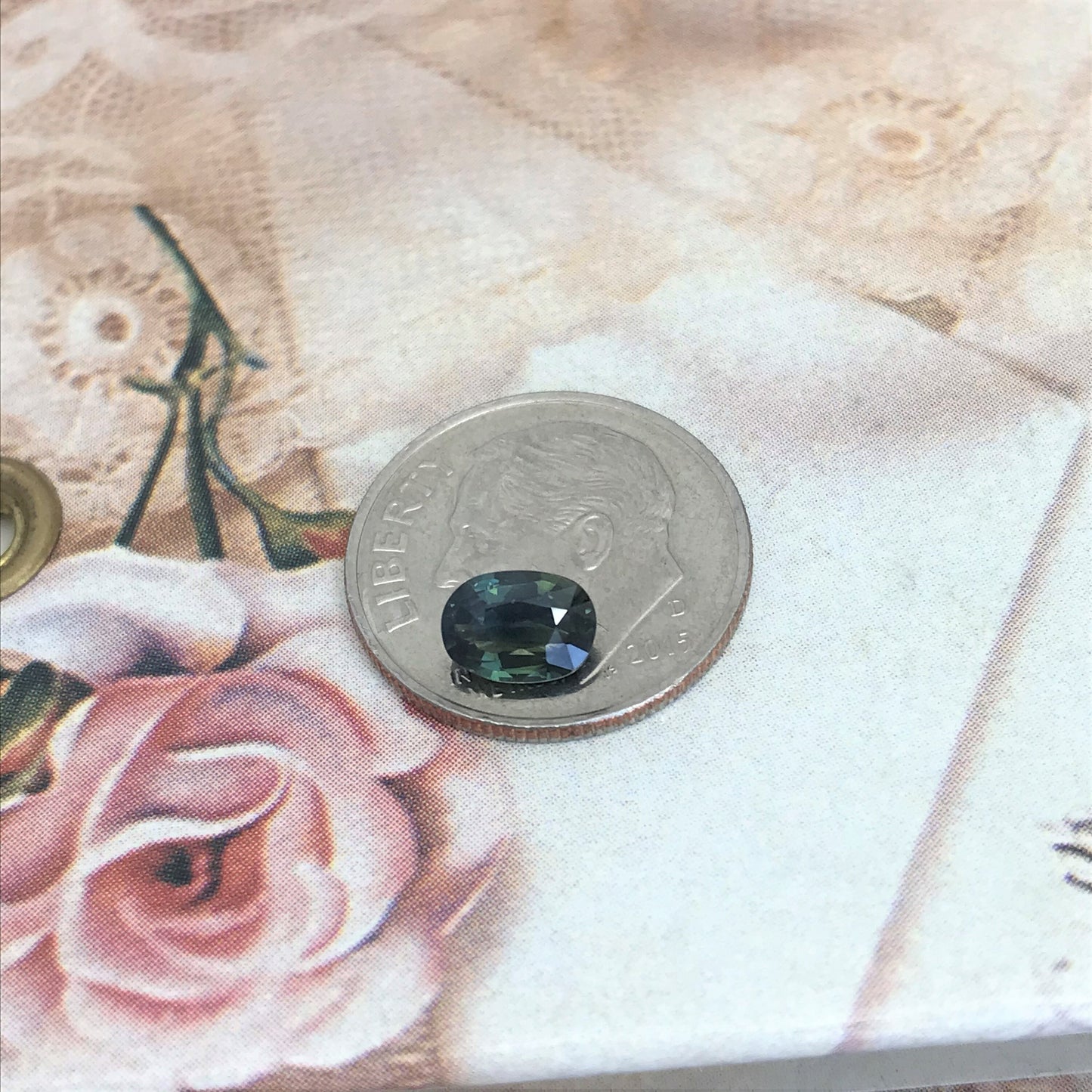 Natural Bi-Color Sapphire 6.4x4.6mm Oval 0.76 Carat Corundum Faceted Loose Unmounted Gemstone Earth Mined Gem - US Seller - Peacock Sapphire