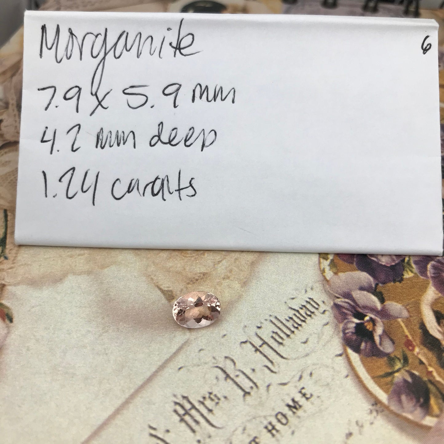 Rich Peachy Pink Morganite 1.24 Carat 8x6 mm Oval Cut Morganite, Faceted Loose Beryl Unmounted Gemstone for Jewelry