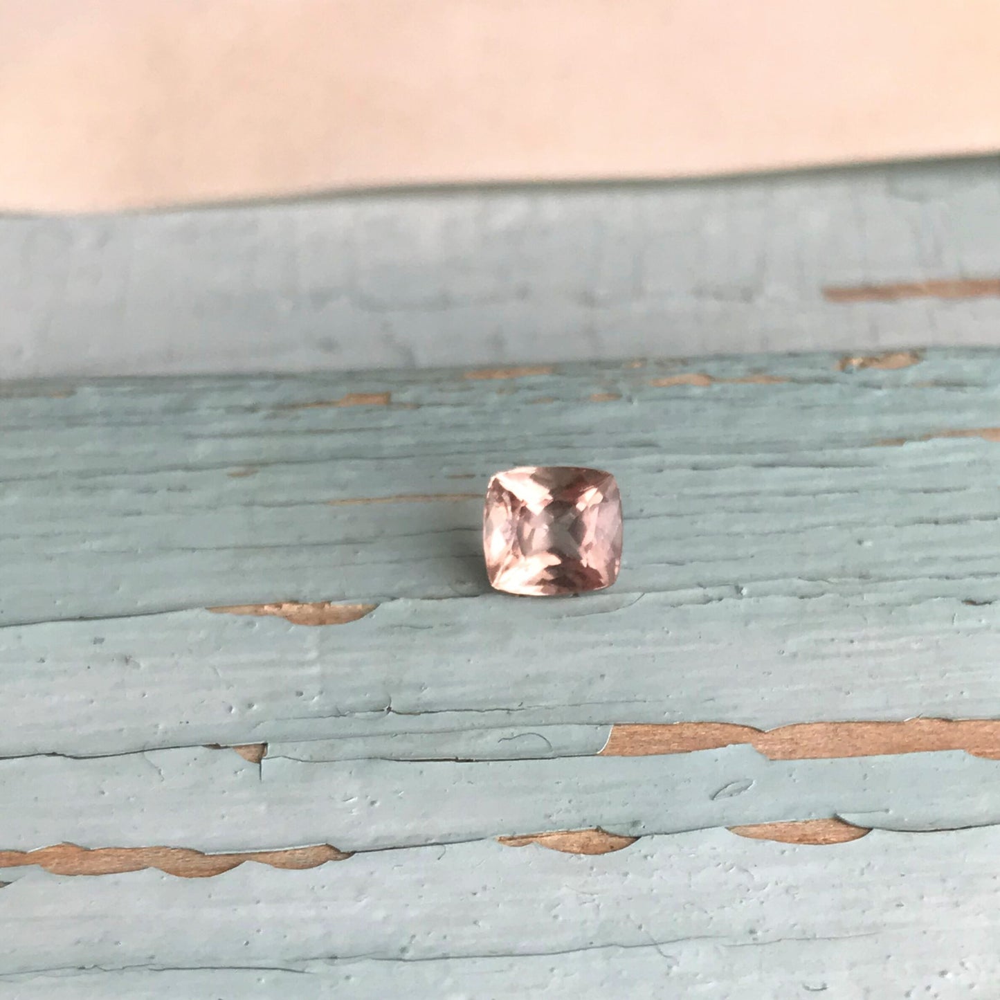 5.5x5 mm Morganite 0.70 Carat Square Cushion Cut Peachy Pink Loose Gem Faceted Unmounted Gemstone