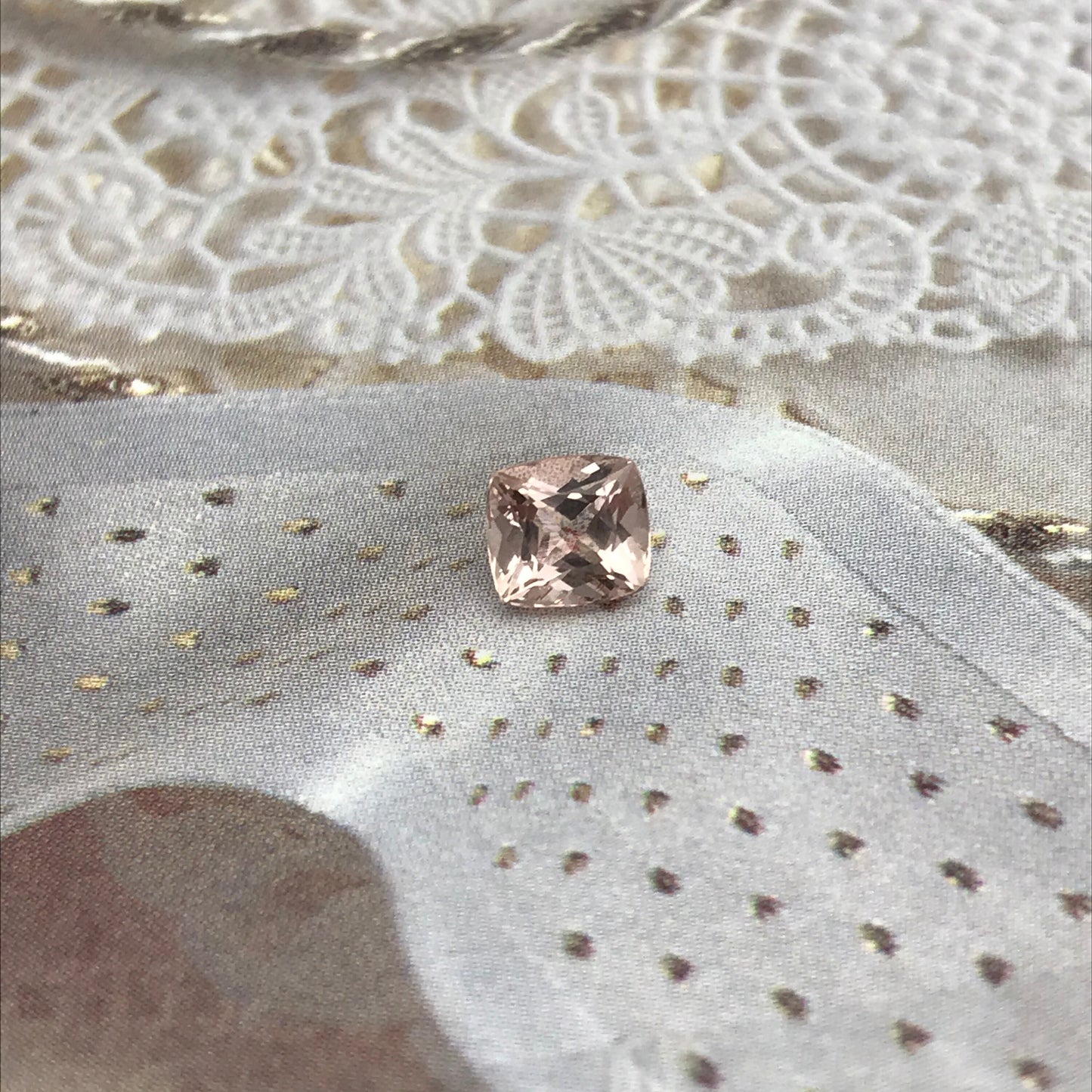 5.5x5 mm Morganite 0.70 Carat Square Cushion Cut Peachy Pink Loose Gem Faceted Unmounted Gemstone