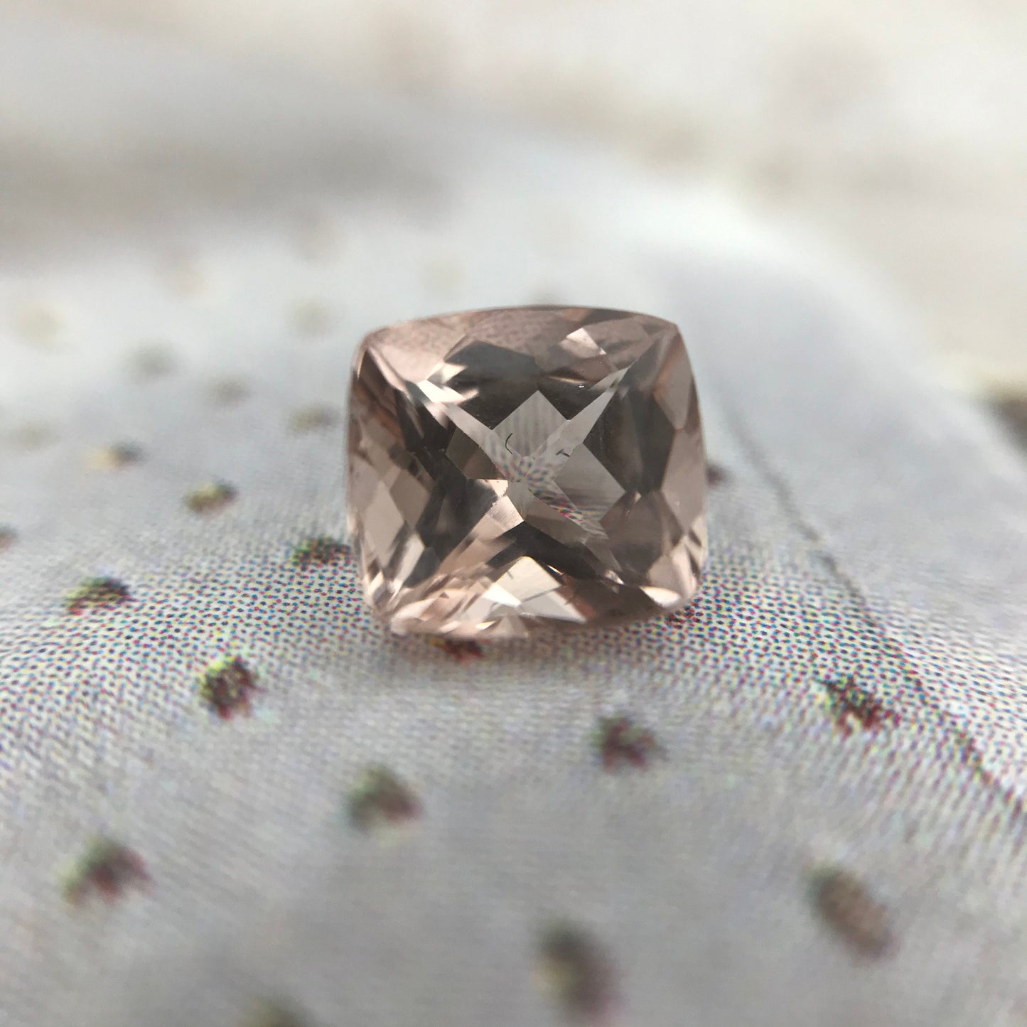5.5x5 mm Morganite 0.70 Carat Square Cushion Cut Peachy Pink Loose Gem Faceted Unmounted Gemstone