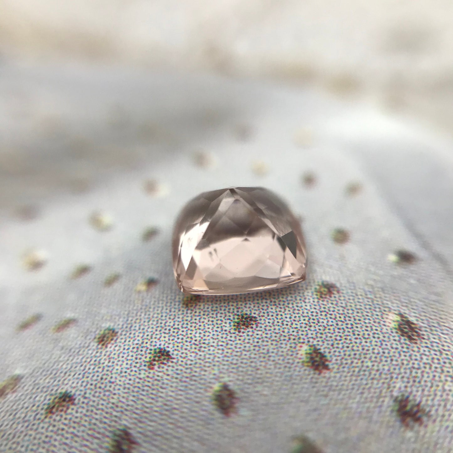 5.5x5 mm Morganite 0.70 Carat Square Cushion Cut Peachy Pink Loose Gem Faceted Unmounted Gemstone