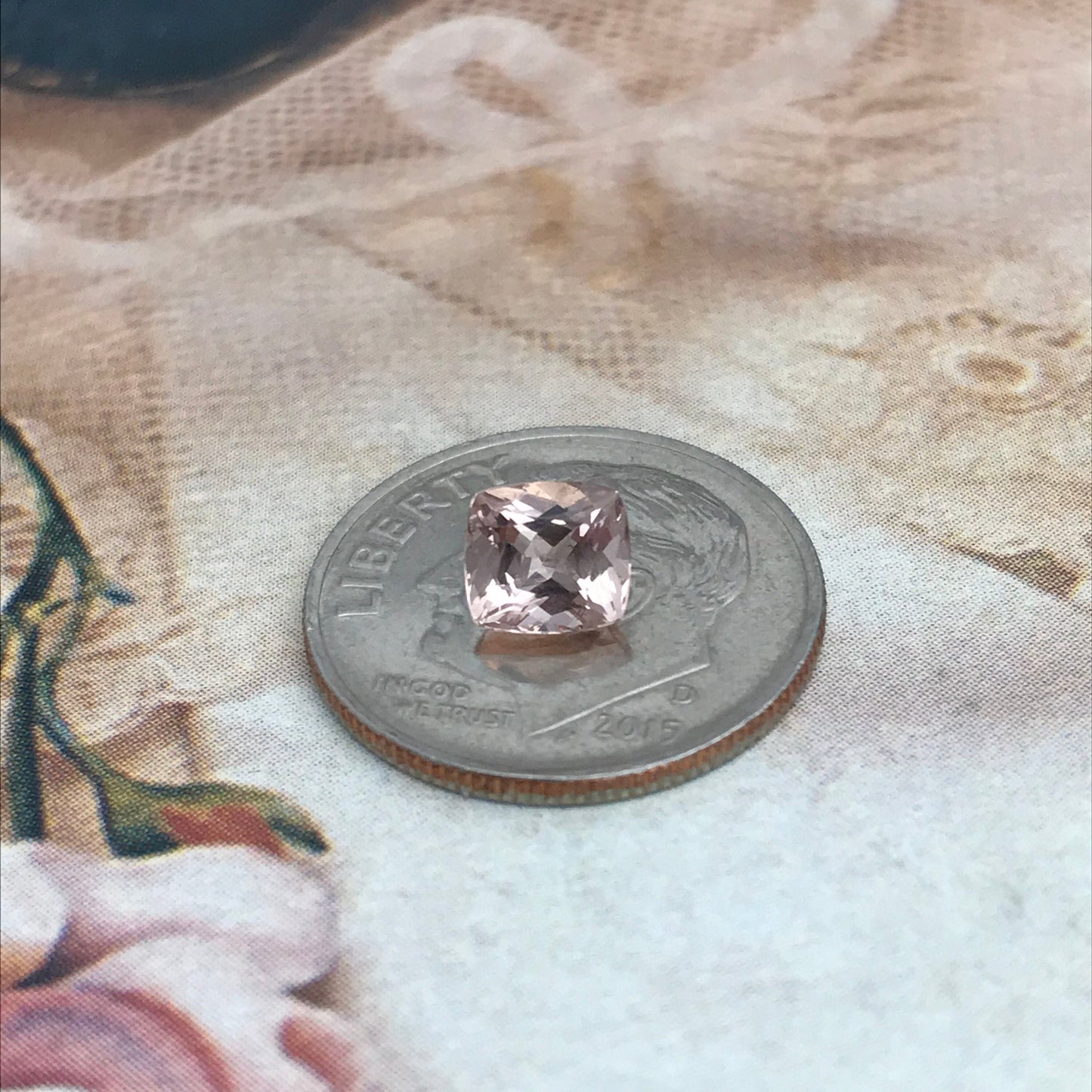 5.5x5 mm Morganite 0.70 Carat Square Cushion Cut Peachy Pink Loose Gem Faceted Unmounted Gemstone