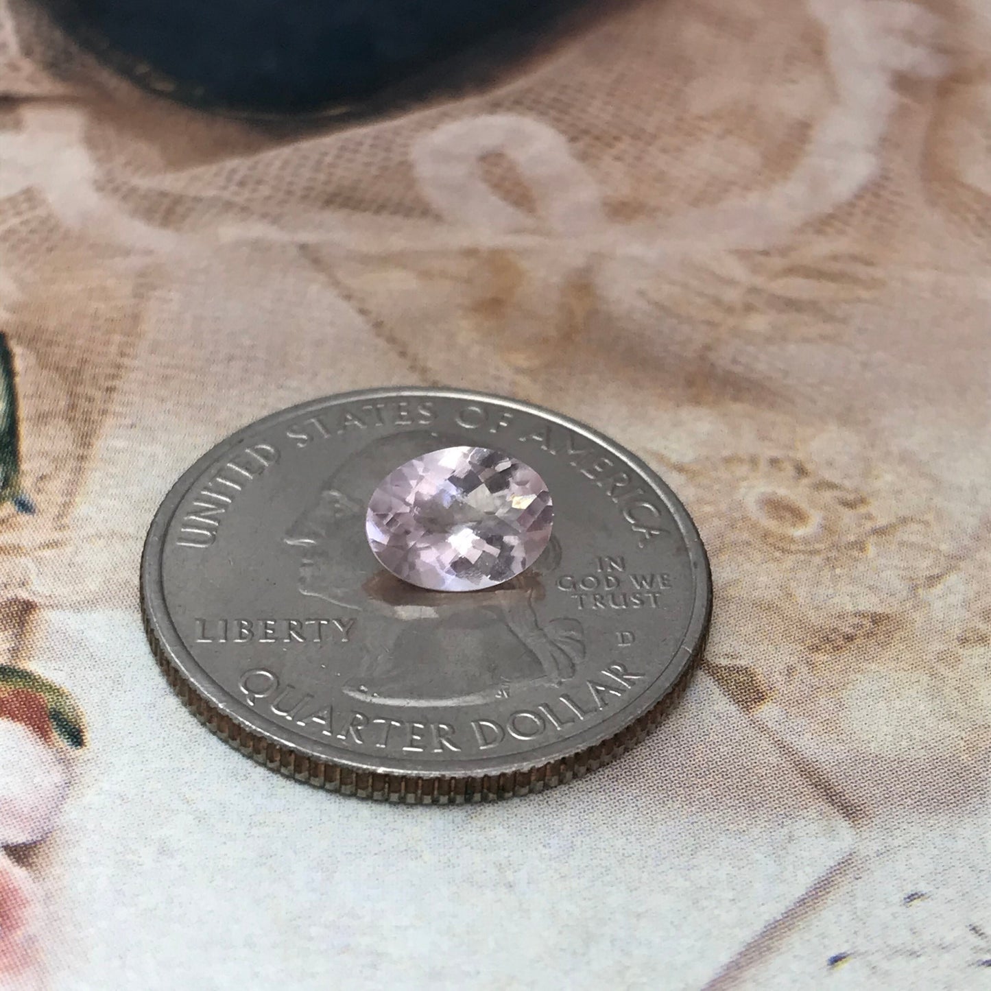 8x6mm Morganite 1.11 Carat Oval Checkerboard Cut Peachy Pink Color Beryl For Engagement Ring Faceted Loose