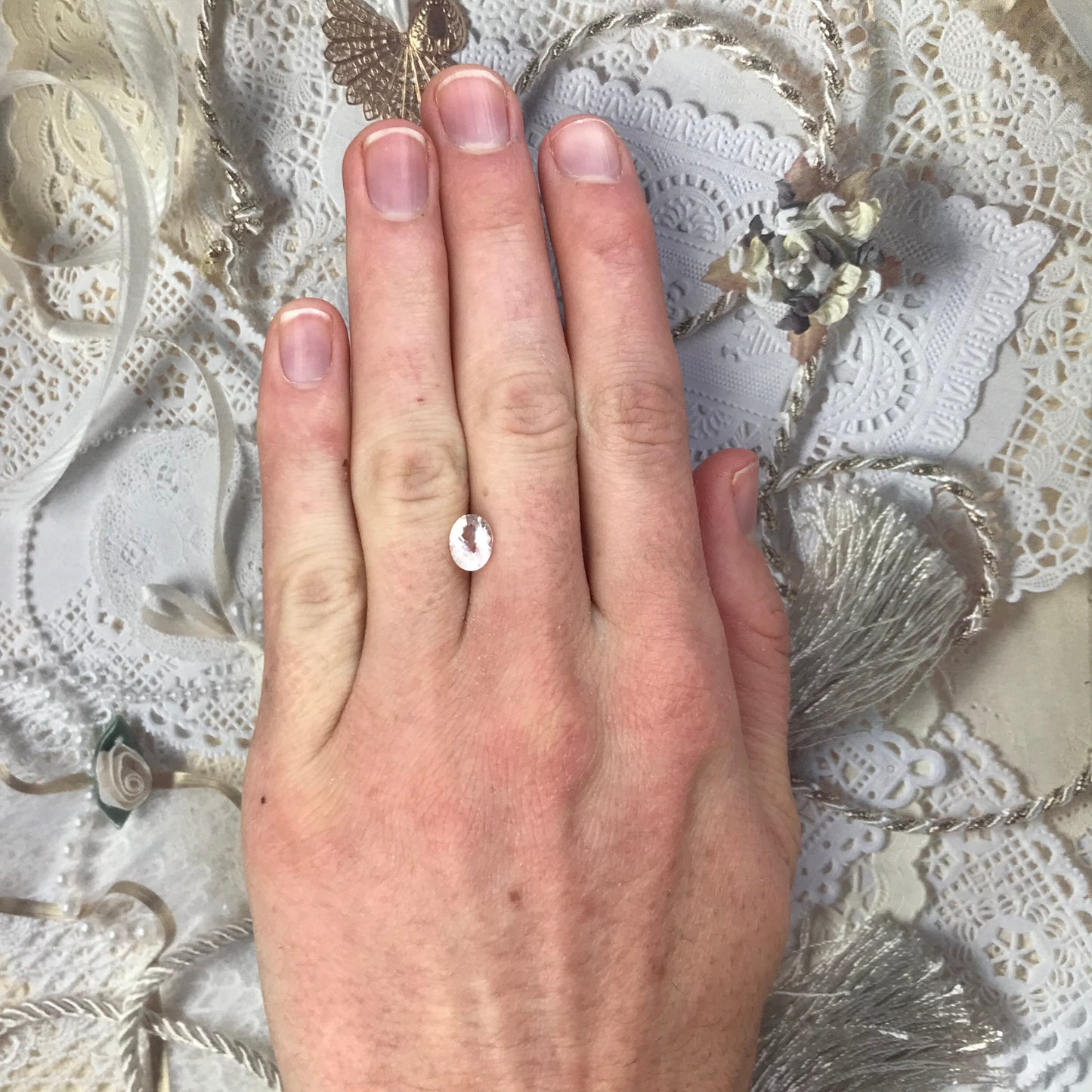 8x6mm Morganite 1.11 Carat Oval Checkerboard Cut Peachy Pink Color Beryl For Engagement Ring Faceted Loose