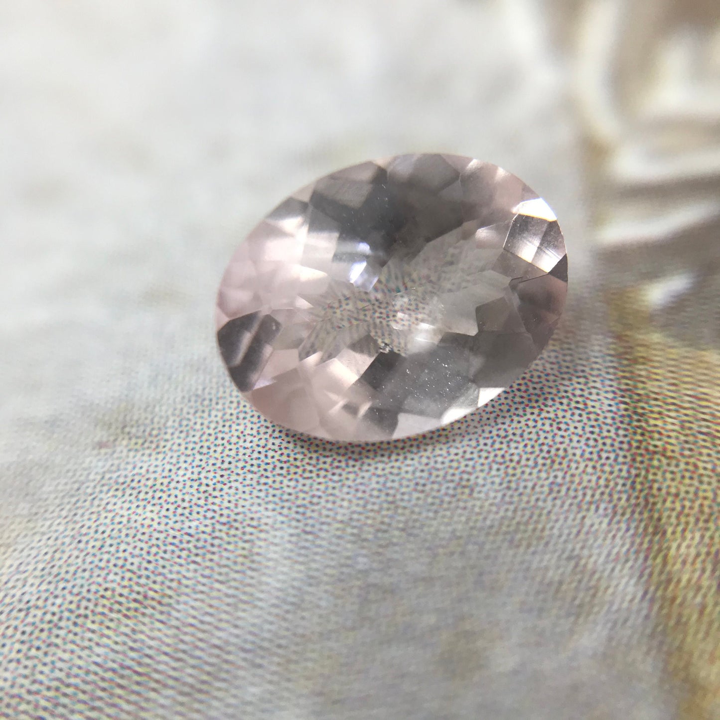 8x6mm Morganite 1.11 Carat Oval Checkerboard Cut Peachy Pink Color Beryl For Engagement Ring Faceted Loose