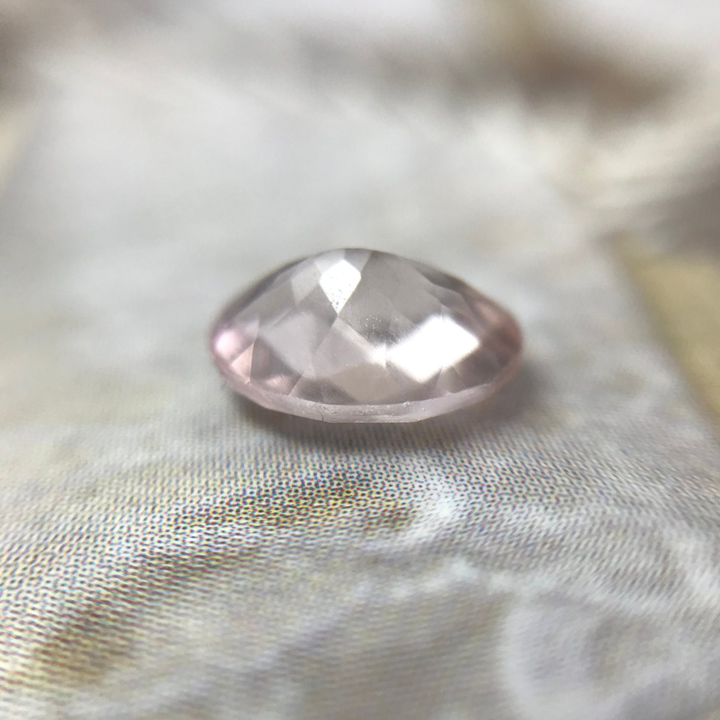 8x6mm Morganite 1.11 Carat Oval Checkerboard Cut Peachy Pink Color Beryl For Engagement Ring Faceted Loose
