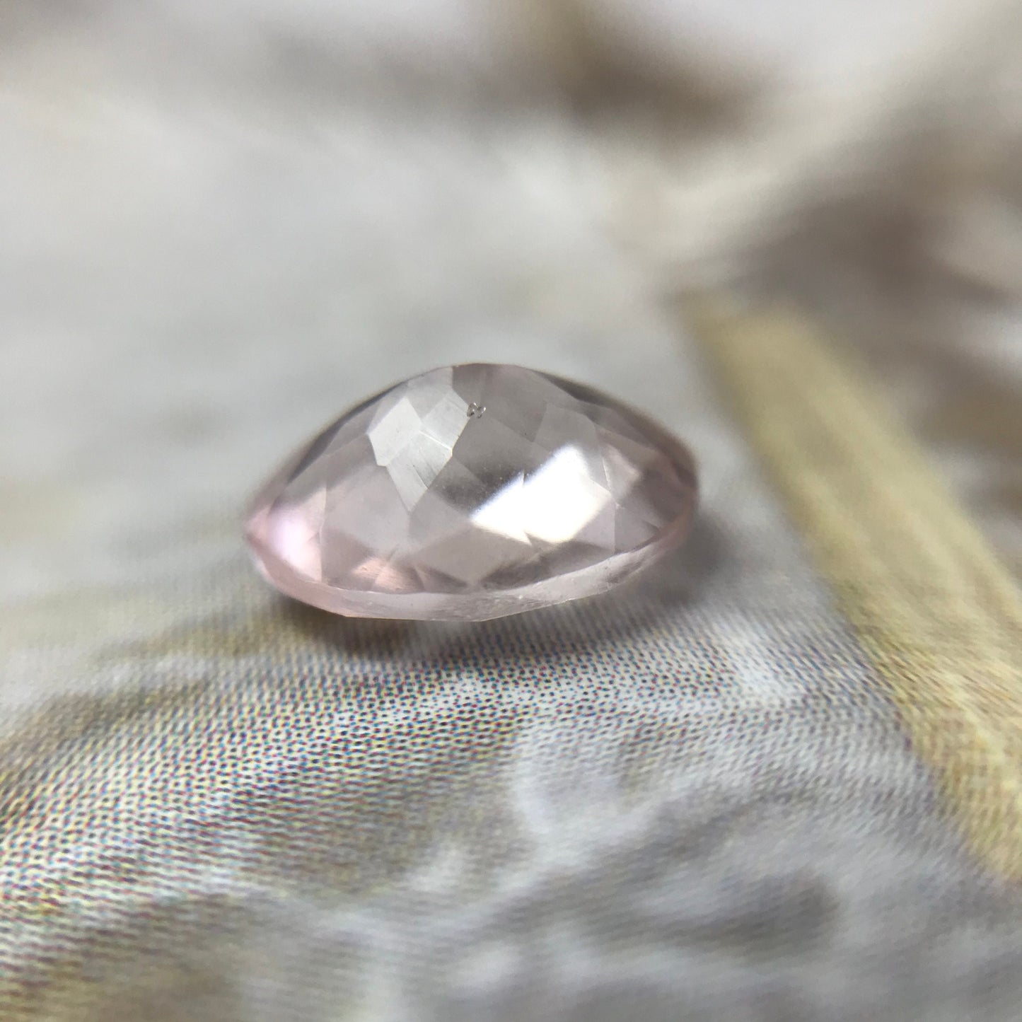 8x6mm Morganite 1.11 Carat Oval Checkerboard Cut Peachy Pink Color Beryl For Engagement Ring Faceted Loose