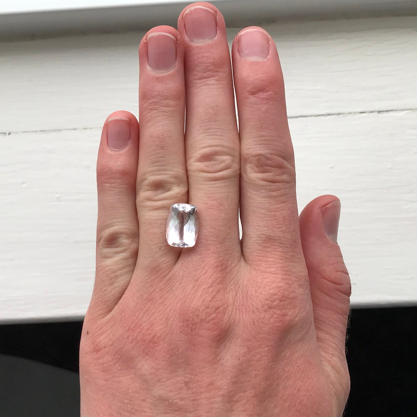 Morganite 13.2x9.6mm 5.39 Carat Rectangle Cushion Cut Light Pink Loose Gem Faceted Unmounted Gemstone