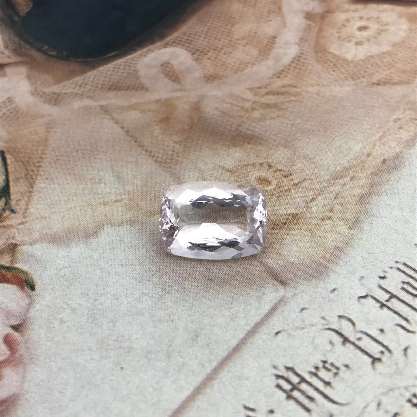 Morganite 13.2x9.6mm 5.39 Carat Rectangle Cushion Cut Light Pink Loose Gem Faceted Unmounted Gemstone