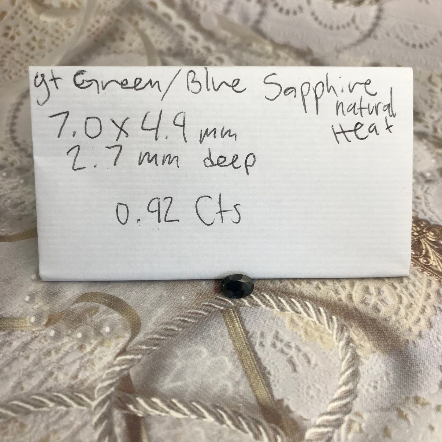 7x5mm Natural Deep Blue Sapphire Oval 0.92 carat, Reclaimed Gem, Faceted Loose Greenish Blue Sapphire, Heated, Ethically Sourced Gemstone ct