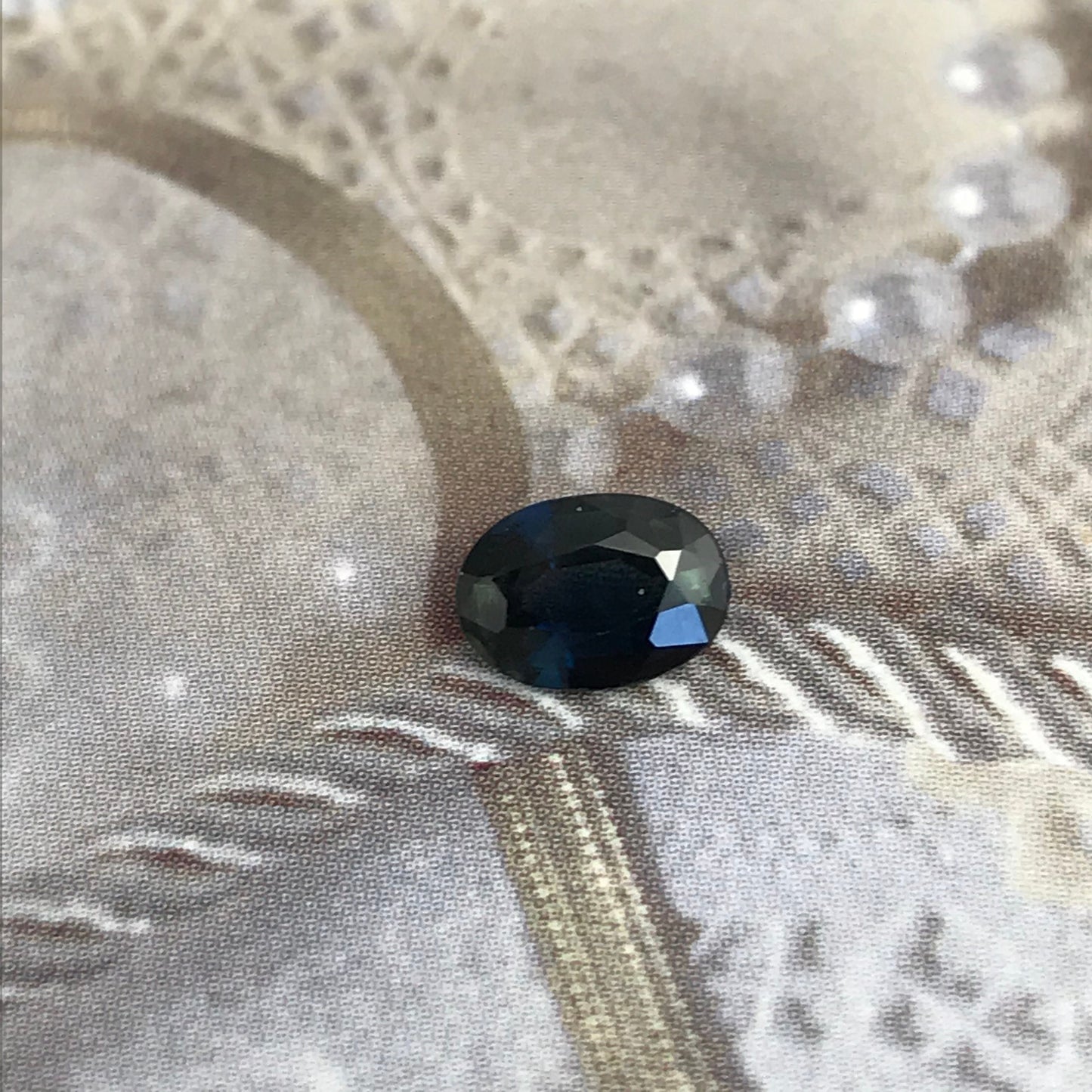 7x5mm Natural Deep Blue Sapphire Oval 0.92 carat, Reclaimed Gem, Faceted Loose Greenish Blue Sapphire, Heated, Ethically Sourced Gemstone ct