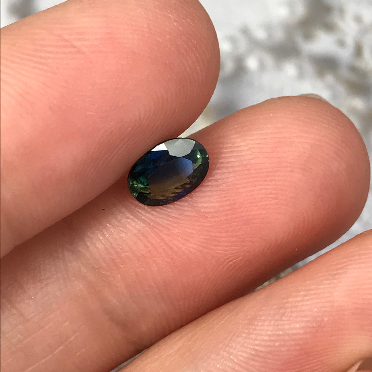 7x5mm Natural Deep Blue Sapphire Oval 0.92 carat, Reclaimed Gem, Faceted Loose Greenish Blue Sapphire, Heated, Ethically Sourced Gemstone ct