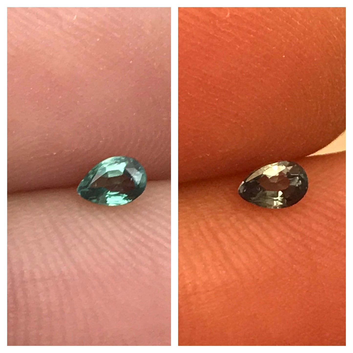 0.19 Carat Natural Alexandrite Chrysoberyl 3.7x2.5mm Pear Blue Green Purple Loose Real Gemstone Faceted Gem Rare Color Change 0.2 ct