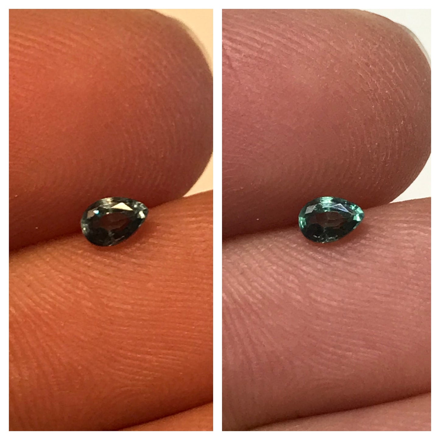 0.19 Carat Natural Alexandrite Chrysoberyl 3.7x2.5mm Pear Blue Green Purple Loose Real Gemstone Faceted Gem Rare Color Change 0.2 ct