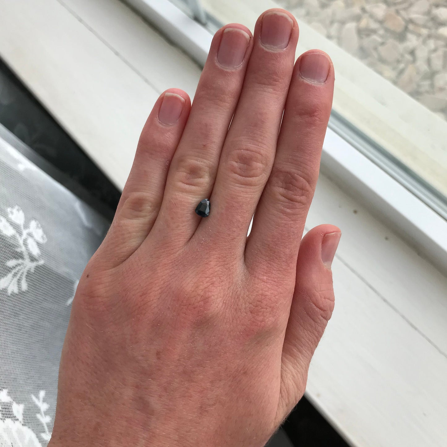 Natural Sapphire 6.5 x4.7 mm Fancy Shield Cut 0.96 Carats Faceted Loose Unmounted Gemstone Dark Blue Green Yellow Parti Sapphire