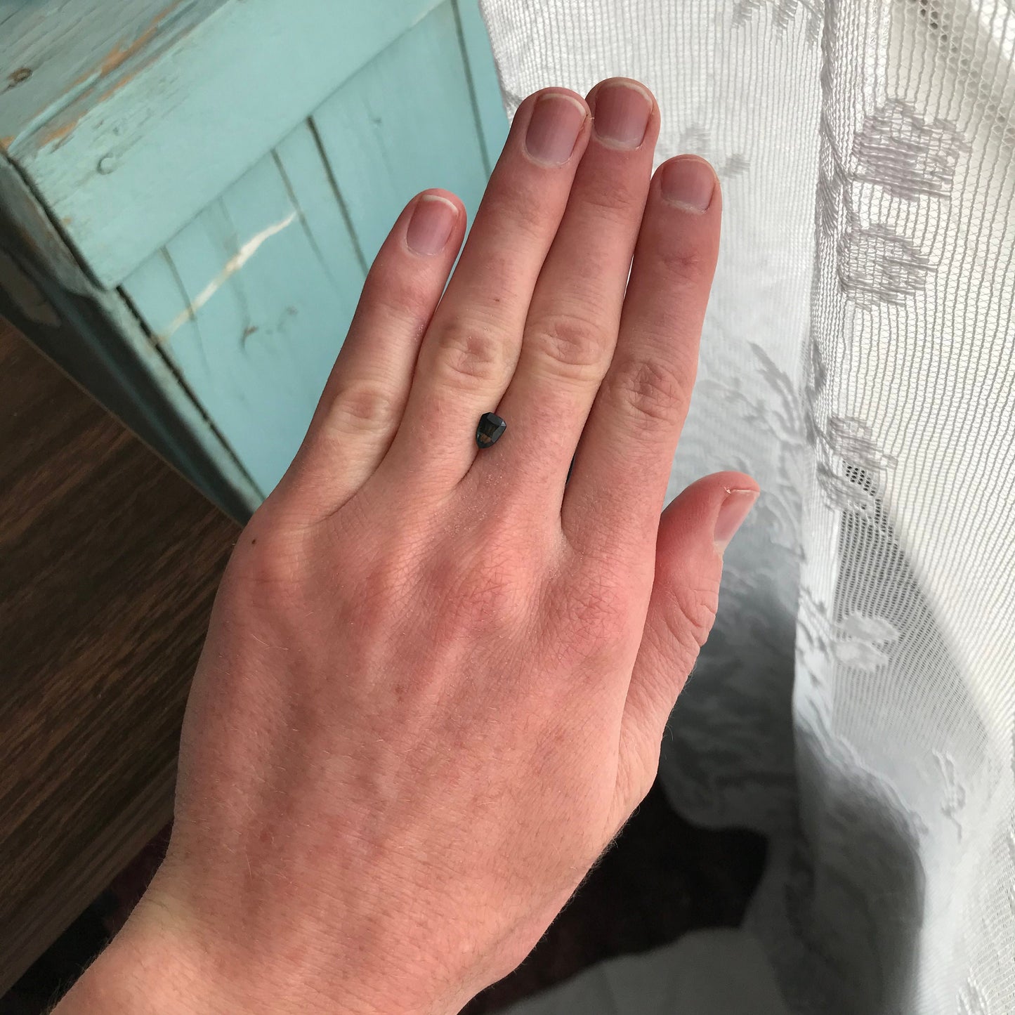 Natural Sapphire 6.5 x4.7 mm Fancy Shield Cut 0.96 Carats Faceted Loose Unmounted Gemstone Dark Blue Green Yellow Parti Sapphire