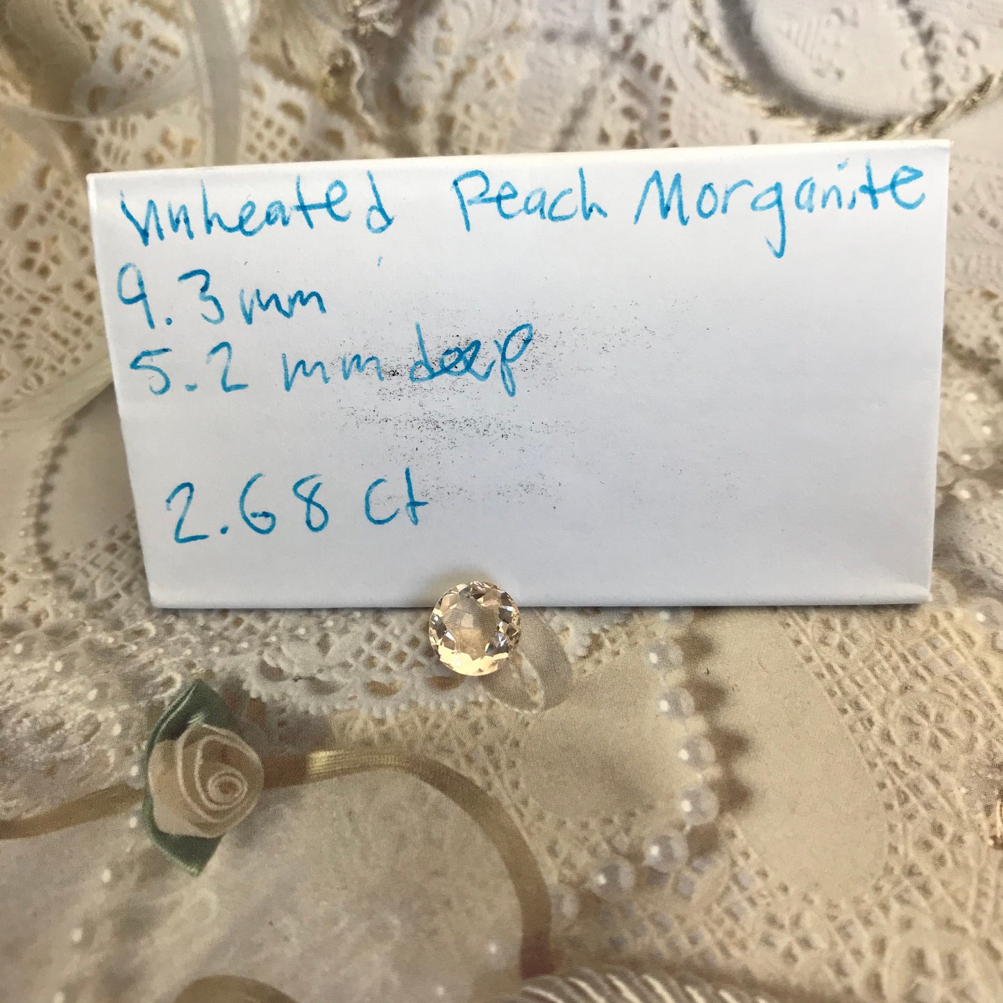 9.3mm Round Peach Morganite 2.68 ct Round Cut Loose Gemstone For Engagement Ring Wholesale Blush Morganite Center stone, 9mm round