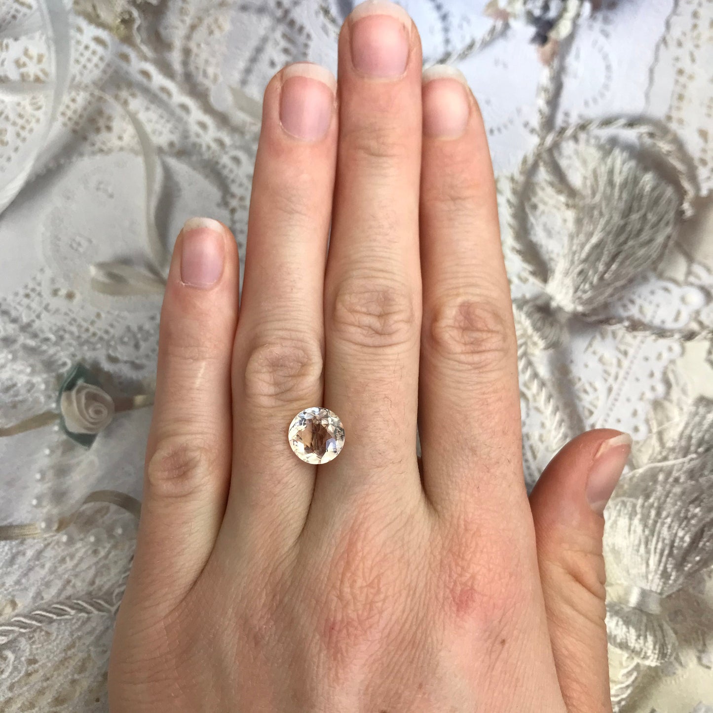 9.3mm Round Peach Morganite 2.68 ct Round Cut Loose Gemstone For Engagement Ring Wholesale Blush Morganite Center stone, 9mm round