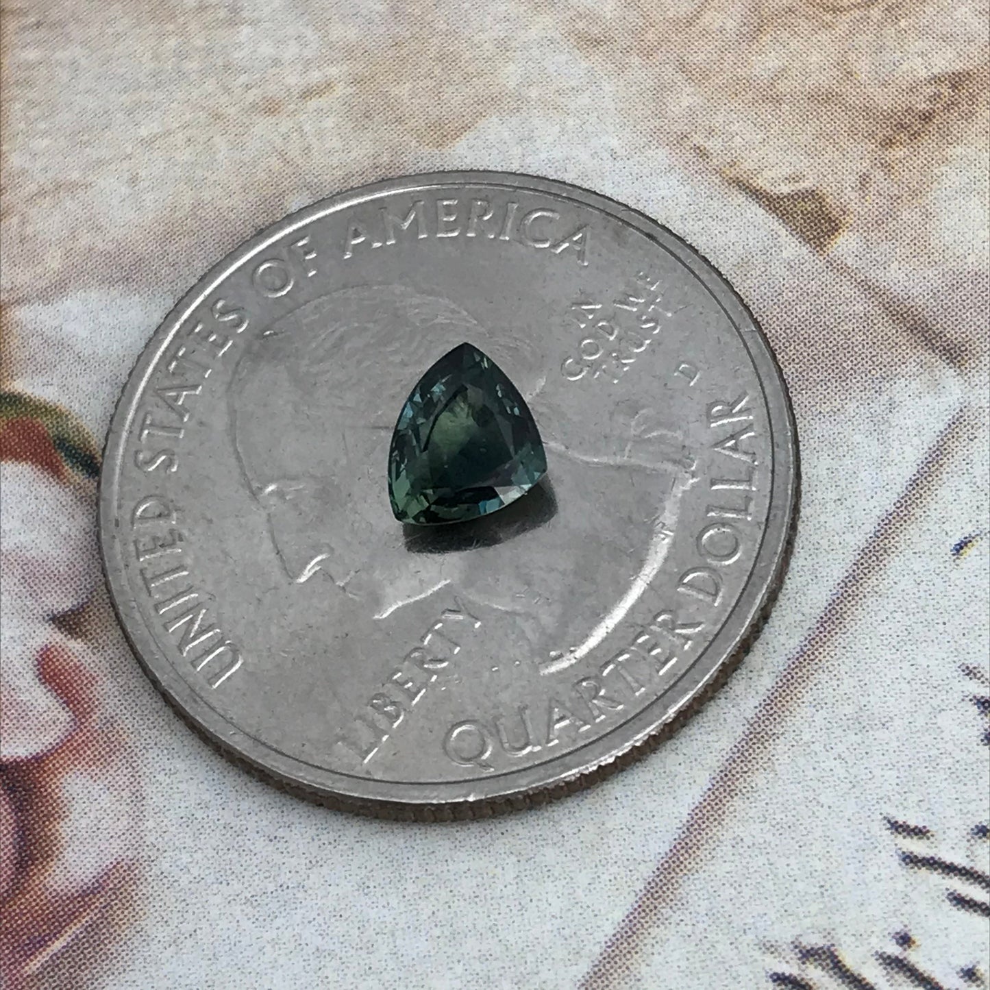 Natural Bluish Green Sapphire 6.3 x 5.2 mm 0.99 Carat Gemstone Trillion Cut Corundum Gem Faceted Loose Unmounted