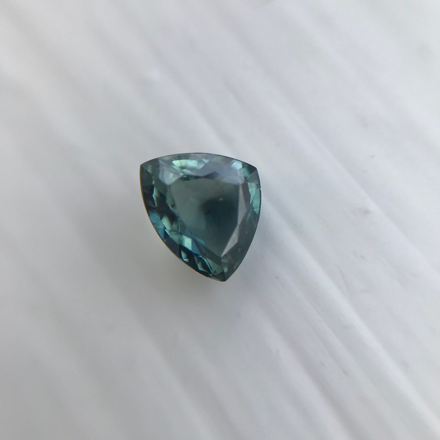 Natural Bluish Green Sapphire 6.3 x 5.2 mm 0.99 Carat Gemstone Trillion Cut Corundum Gem Faceted Loose Unmounted