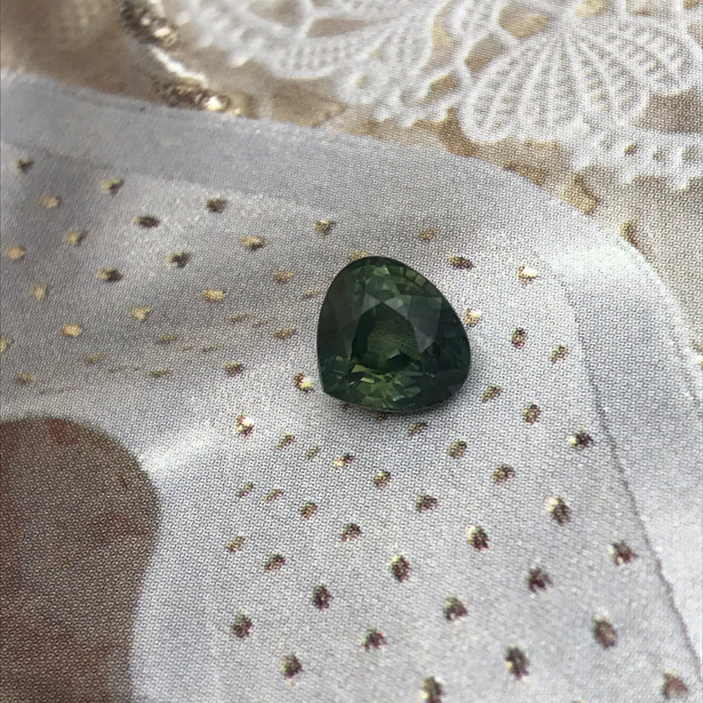 Natural Sapphire 6.6x7.2mm Fat Pear Cut 2 carat Bluish Green Corundum Faceted Loose Unmounted Gemstone Earth Mined Genuine Stone